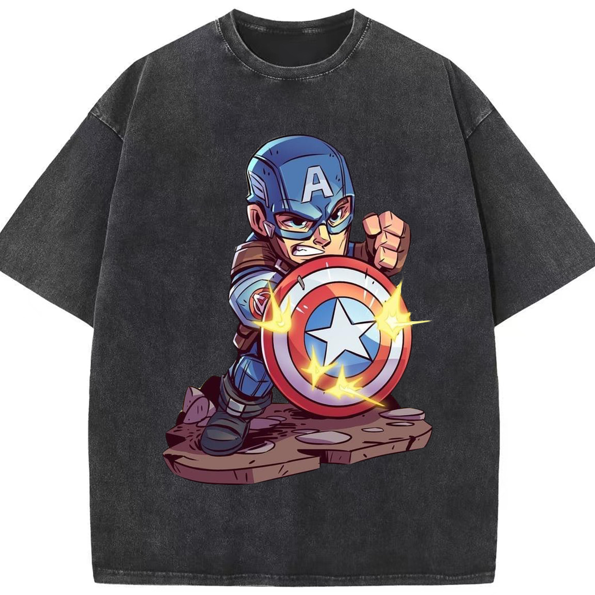 （画像用） アベンジャーズ The Avengers 綿100% ヴィンテージ風 半袖Tシャツ（フロントプリント）