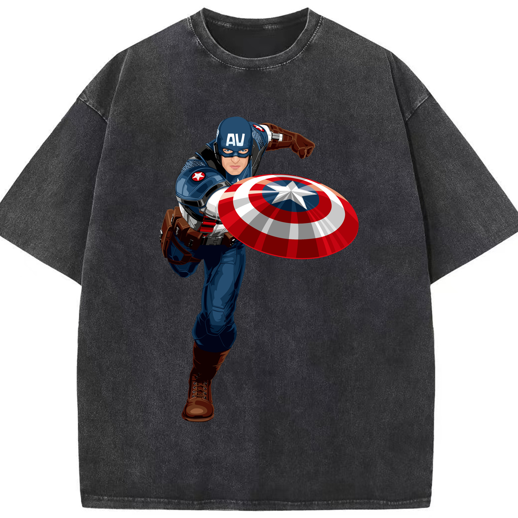 （画像用） アベンジャーズ The Avengers 綿100% ヴィンテージ風 半袖Tシャツ（フロントプリント）