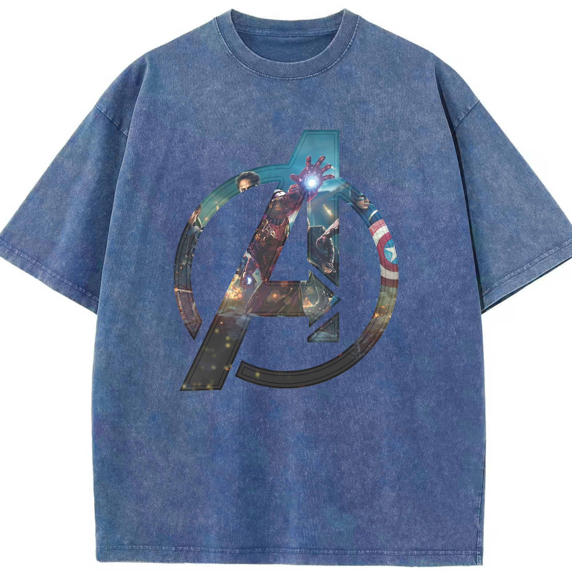 （画像用） アベンジャーズ The Avengers 綿100% ヴィンテージ風 半袖Tシャツ（フロントプリント）