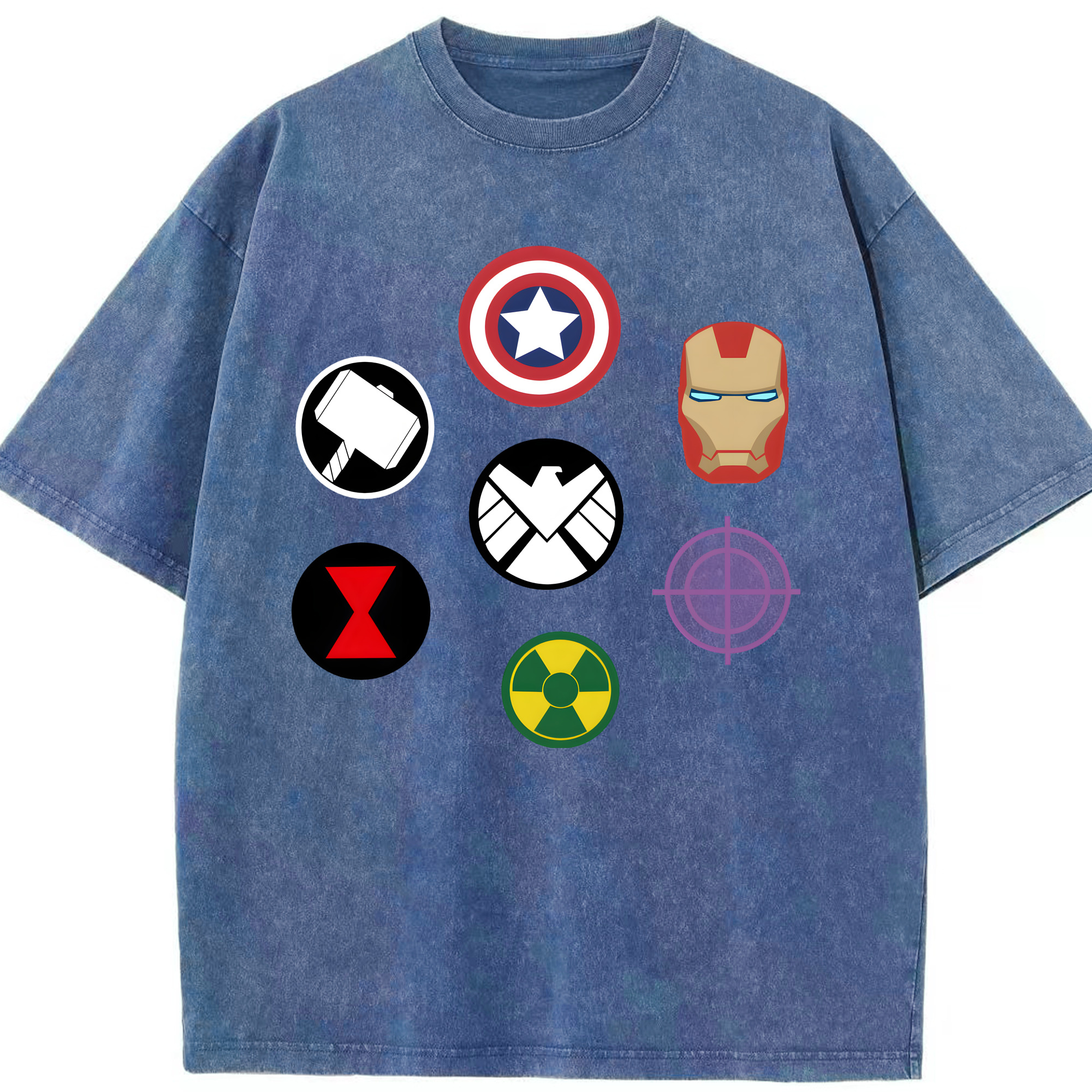 （画像用） アベンジャーズ The Avengers 綿100% ヴィンテージ風 半袖Tシャツ（フロントプリント）