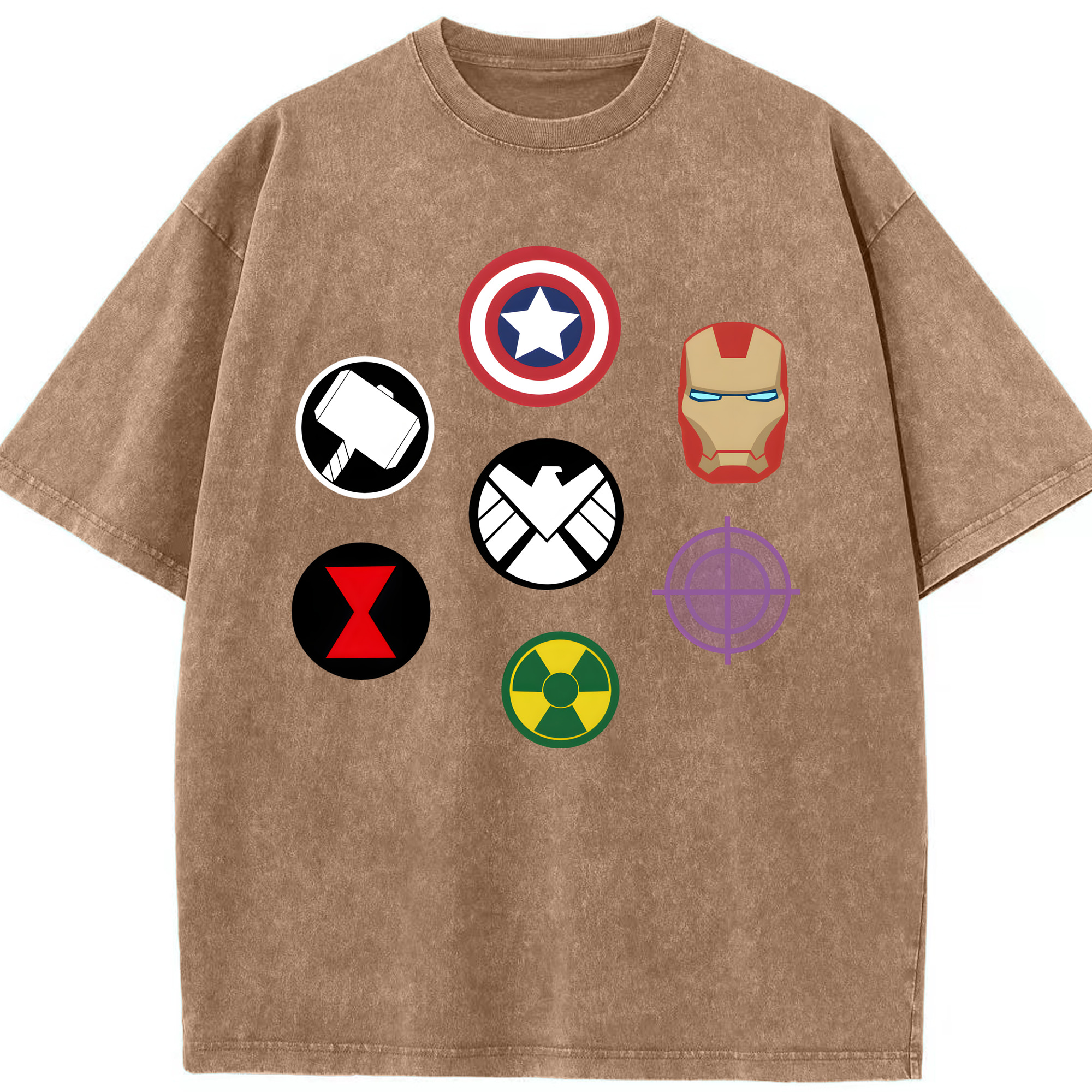 （画像用） アベンジャーズ The Avengers 綿100% ヴィンテージ風 半袖Tシャツ（フロントプリント）