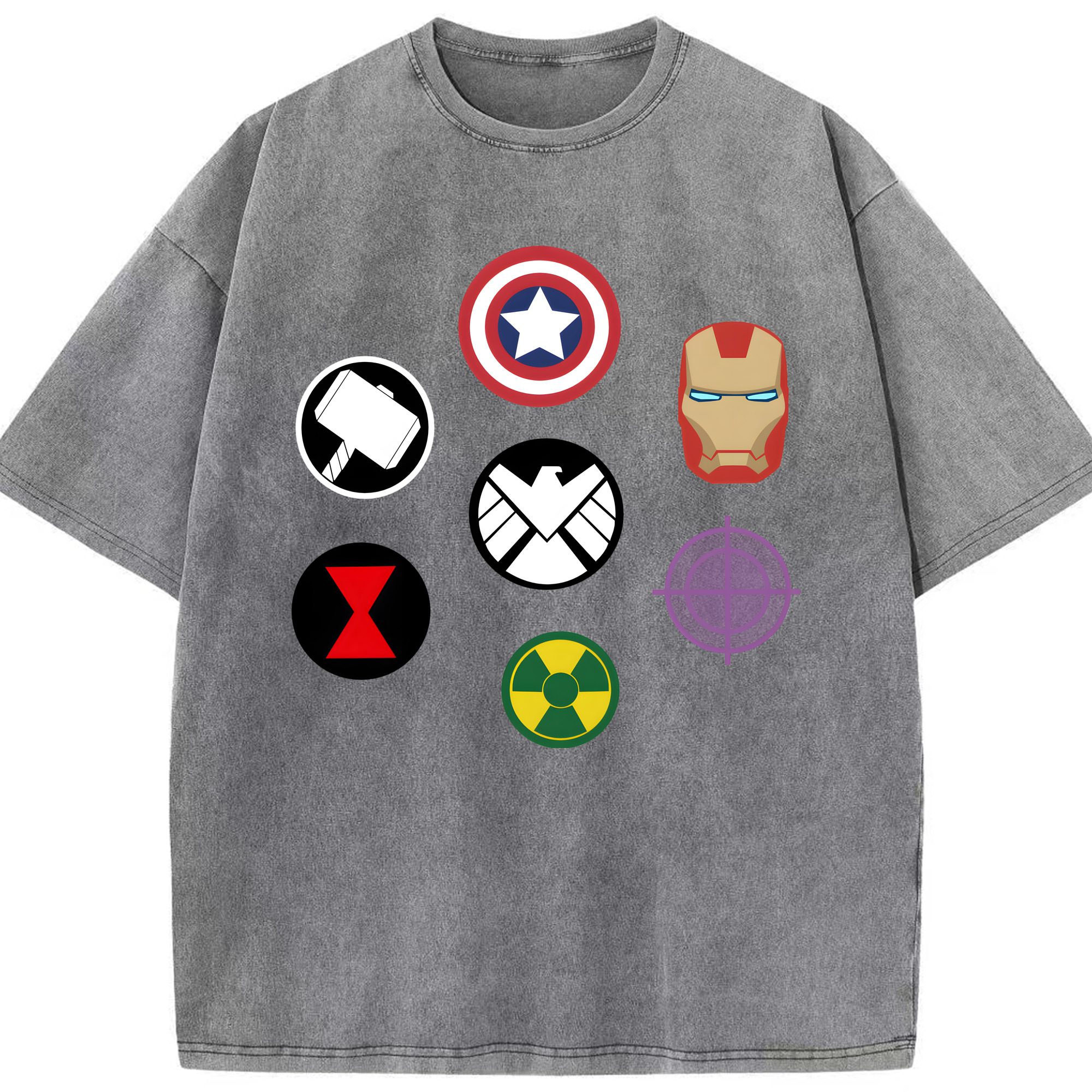 （画像用） アベンジャーズ The Avengers 綿100% ヴィンテージ風 半袖Tシャツ（フロントプリント）