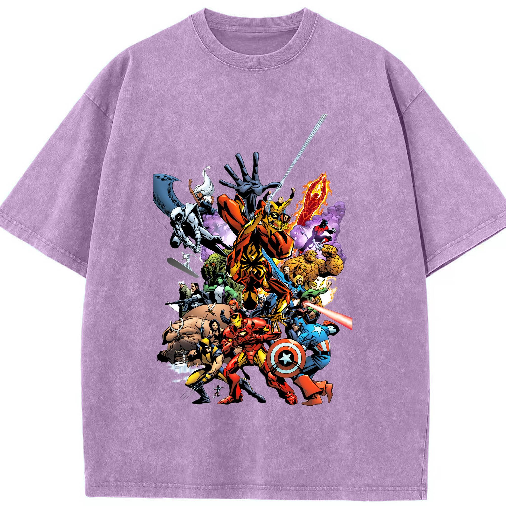 （画像用） アベンジャーズ The Avengers 綿100% ヴィンテージ風 半袖Tシャツ（フロントプリント）