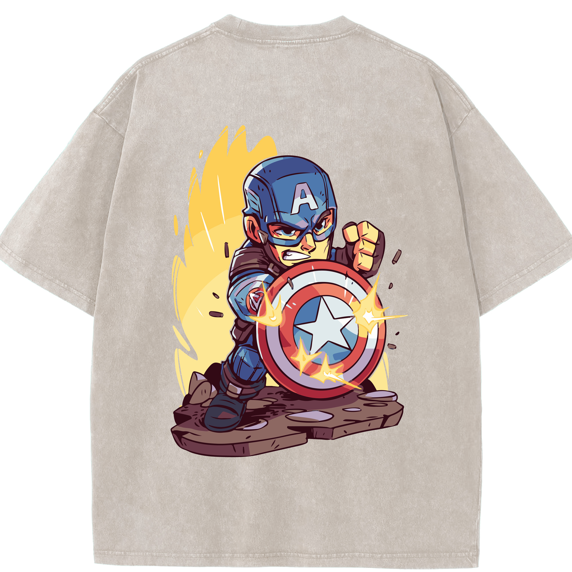 （画像用） アベンジャーズ The Avengers 綿100% ヴィンテージ風 半袖Tシャツ（背面プリント）