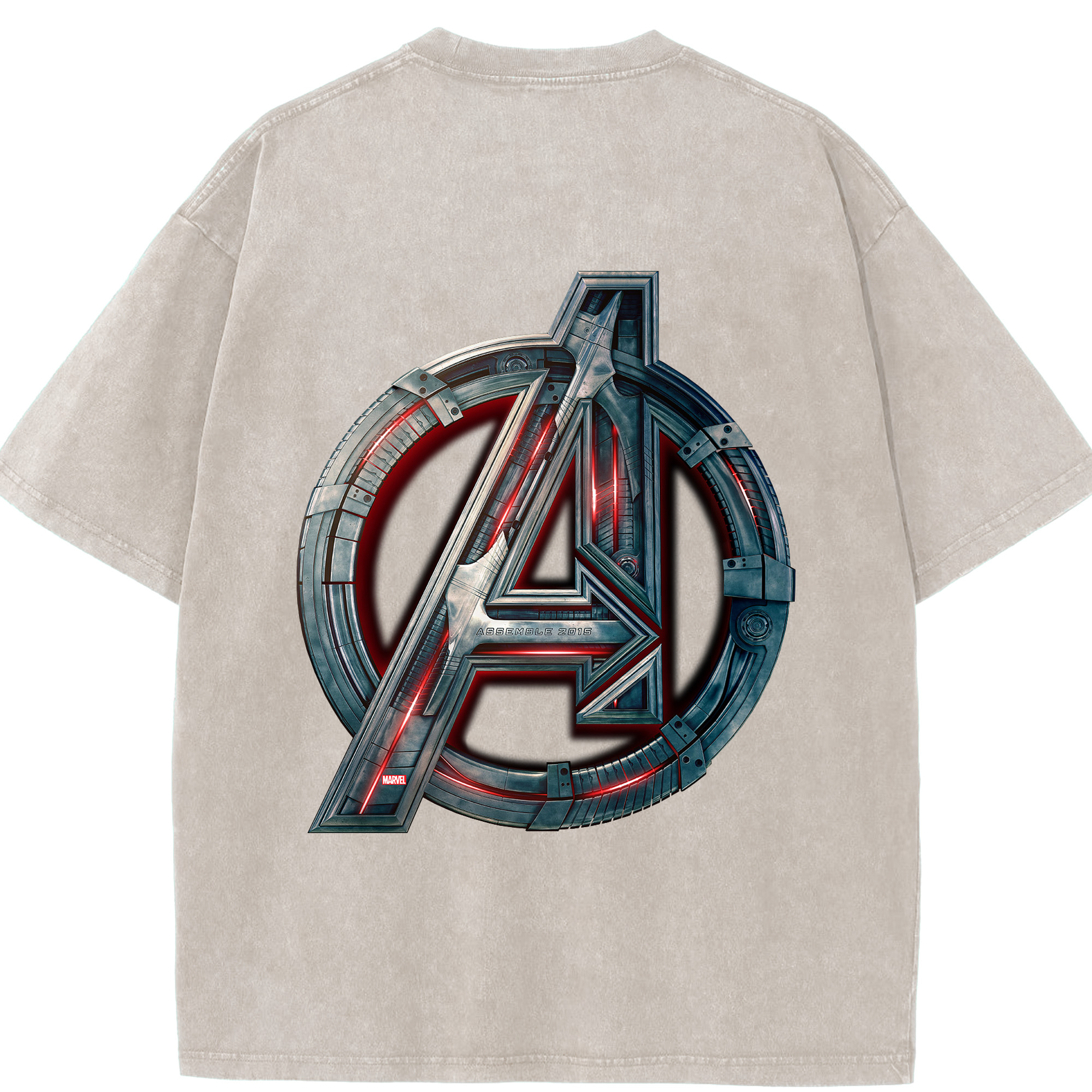 （画像用） アベンジャーズ The Avengers 綿100% ヴィンテージ風 半袖Tシャツ（背面プリント）