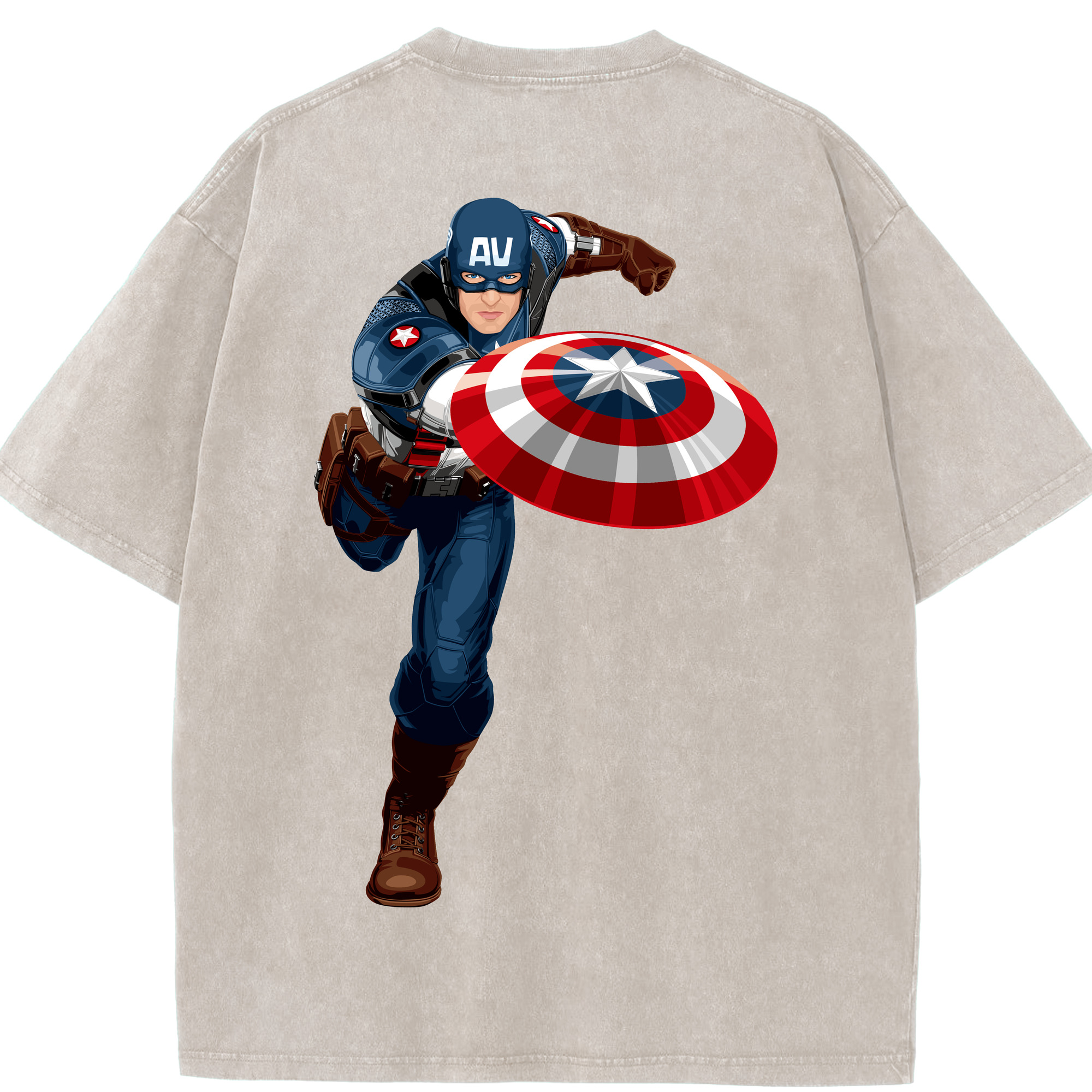 （画像用） アベンジャーズ The Avengers 綿100% ヴィンテージ風 半袖Tシャツ（背面プリント）