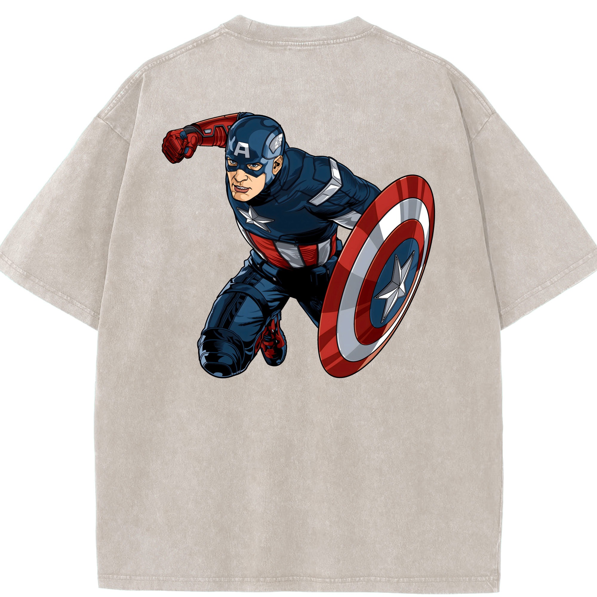 （画像用） アベンジャーズ The Avengers 綿100% ヴィンテージ風 半袖Tシャツ（背面プリント）
