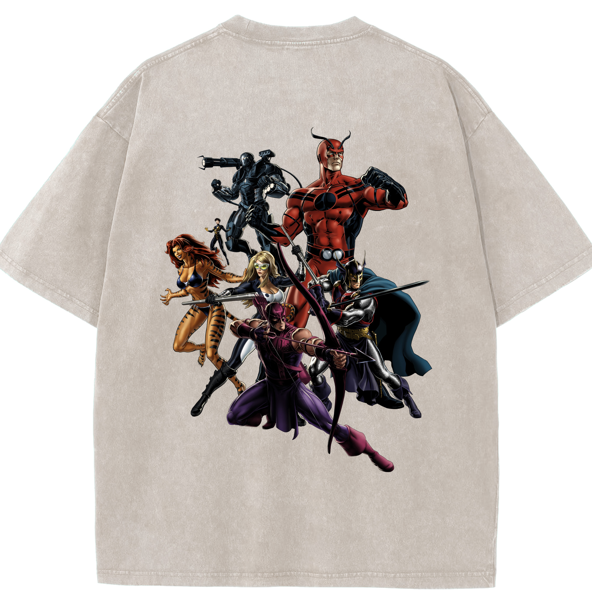 （画像用） アベンジャーズ The Avengers 綿100% ヴィンテージ風 半袖Tシャツ（背面プリント）