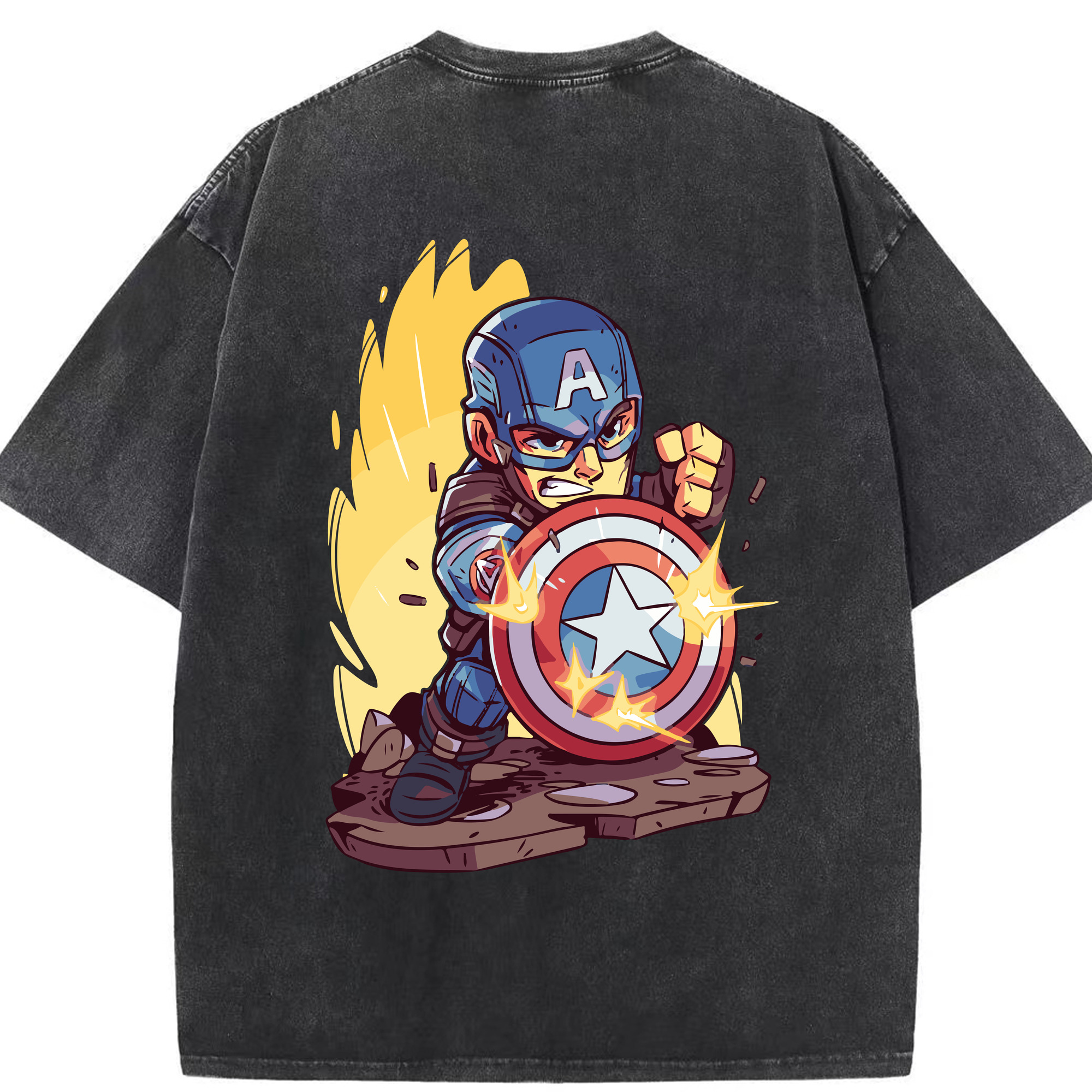 （画像用） アベンジャーズ The Avengers 綿100% ヴィンテージ風 半袖Tシャツ（背面プリント）