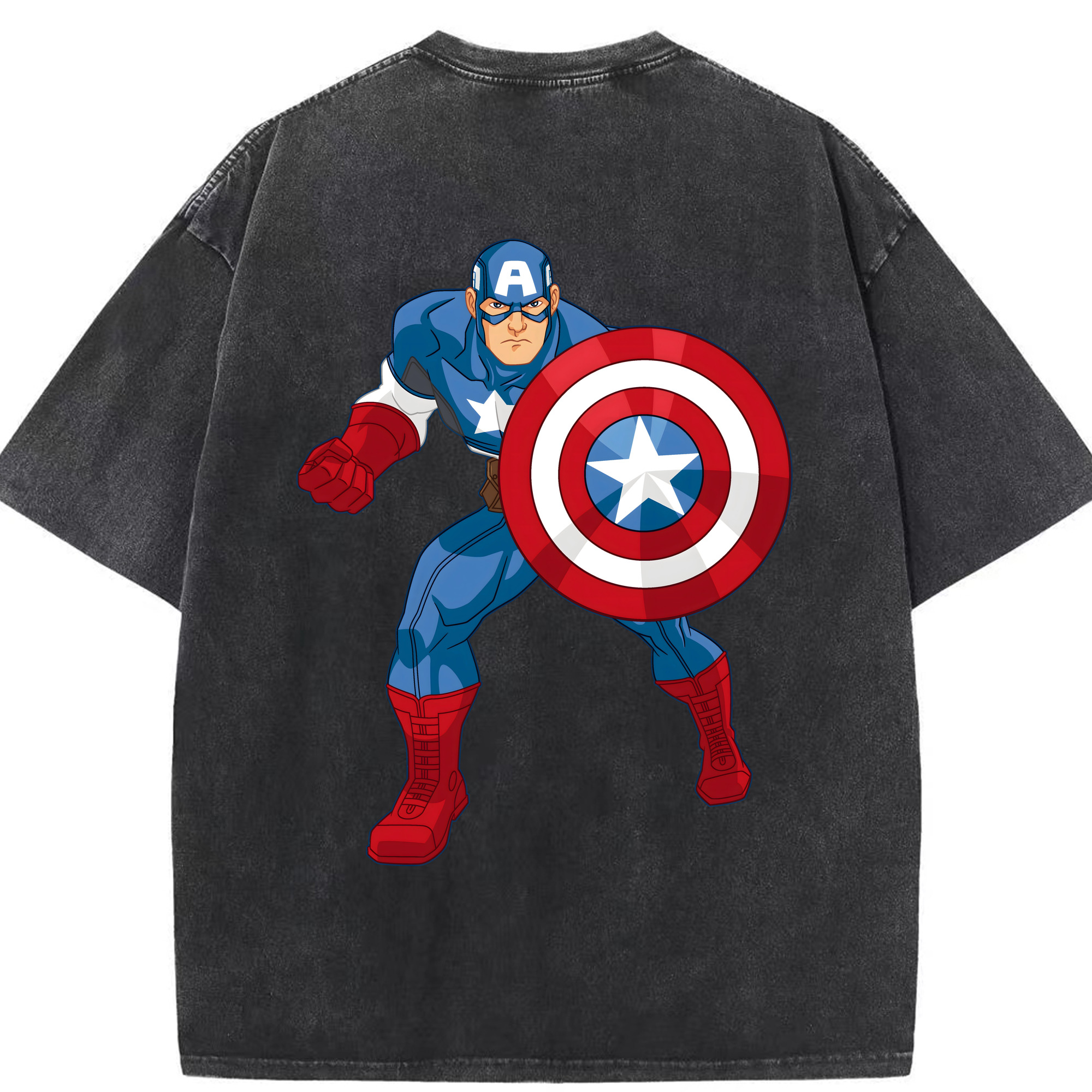 （画像用） アベンジャーズ The Avengers 綿100% ヴィンテージ風 半袖Tシャツ（背面プリント）