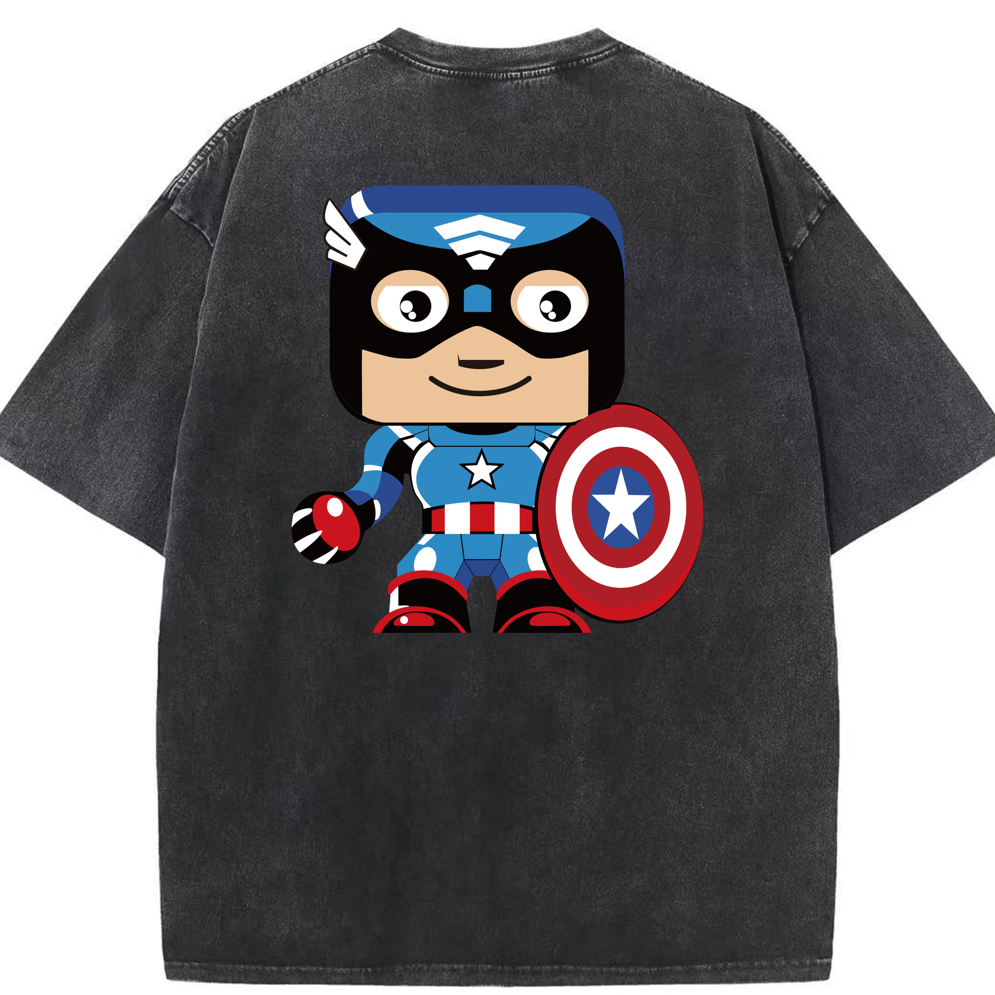 （画像用） アベンジャーズ The Avengers 綿100% ヴィンテージ風 半袖Tシャツ（背面プリント）
