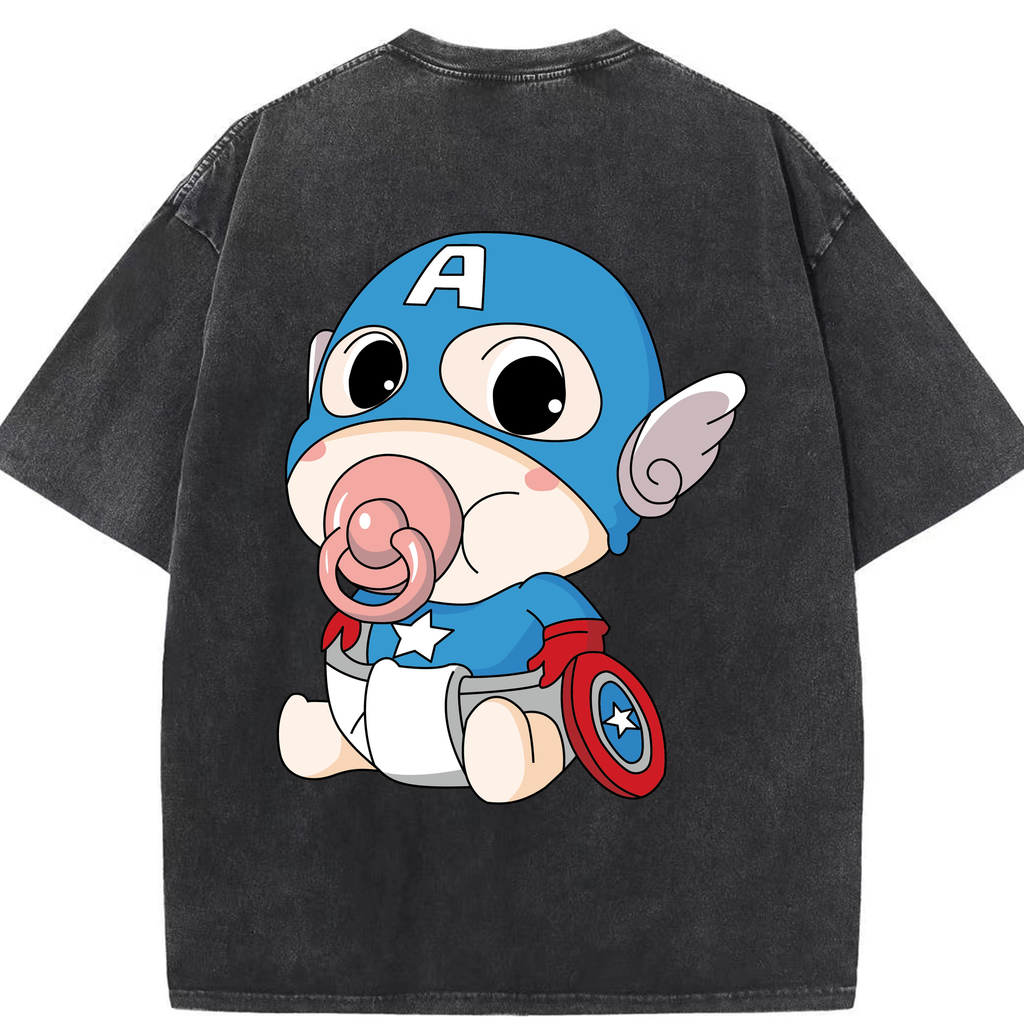 （画像用） アベンジャーズ The Avengers 綿100% ヴィンテージ風 半袖Tシャツ（背面プリント）