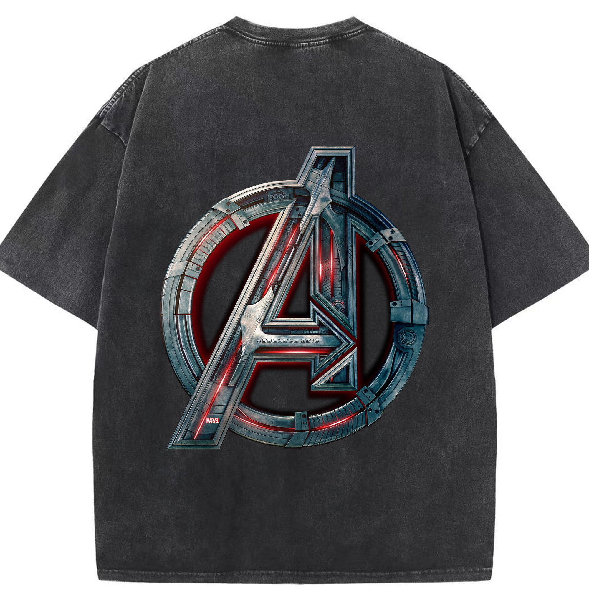 （画像用） アベンジャーズ The Avengers 綿100% ヴィンテージ風 半袖Tシャツ（背面プリント）