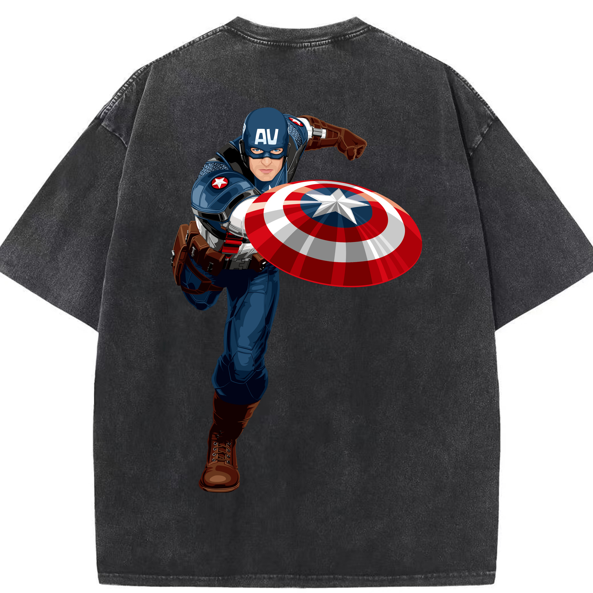 （画像用） アベンジャーズ The Avengers 綿100% ヴィンテージ風 半袖Tシャツ（背面プリント）