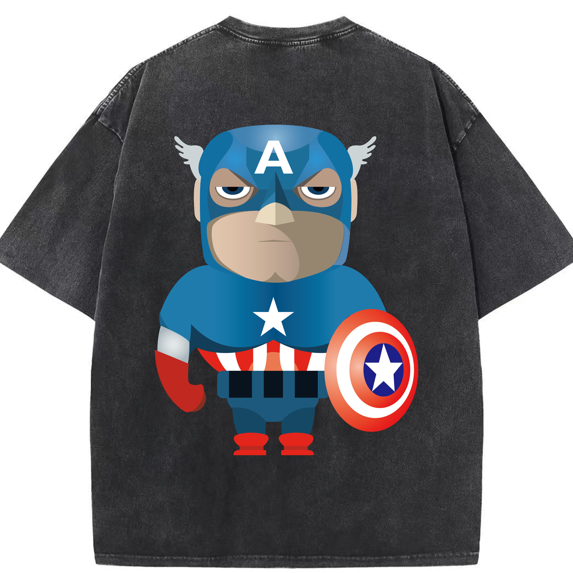 （画像用） アベンジャーズ The Avengers 綿100% ヴィンテージ風 半袖Tシャツ（背面プリント）
