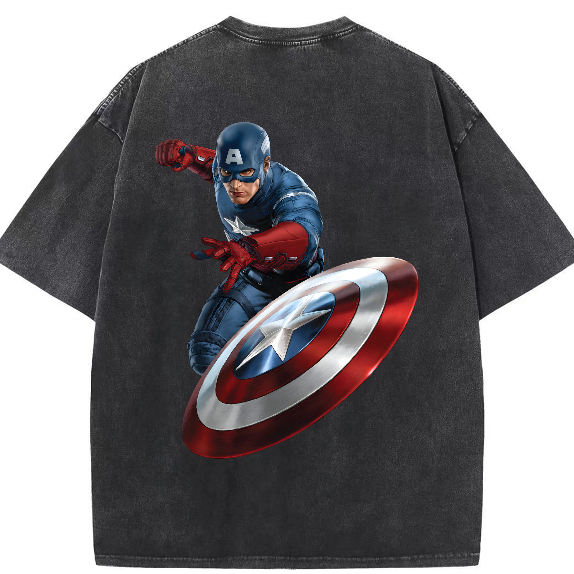 （画像用） アベンジャーズ The Avengers 綿100% ヴィンテージ風 半袖Tシャツ（背面プリント）