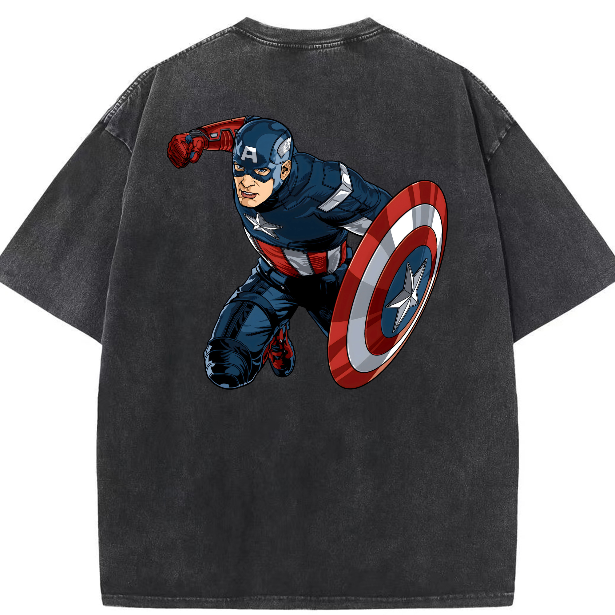 （画像用） アベンジャーズ The Avengers 綿100% ヴィンテージ風 半袖Tシャツ（背面プリント）