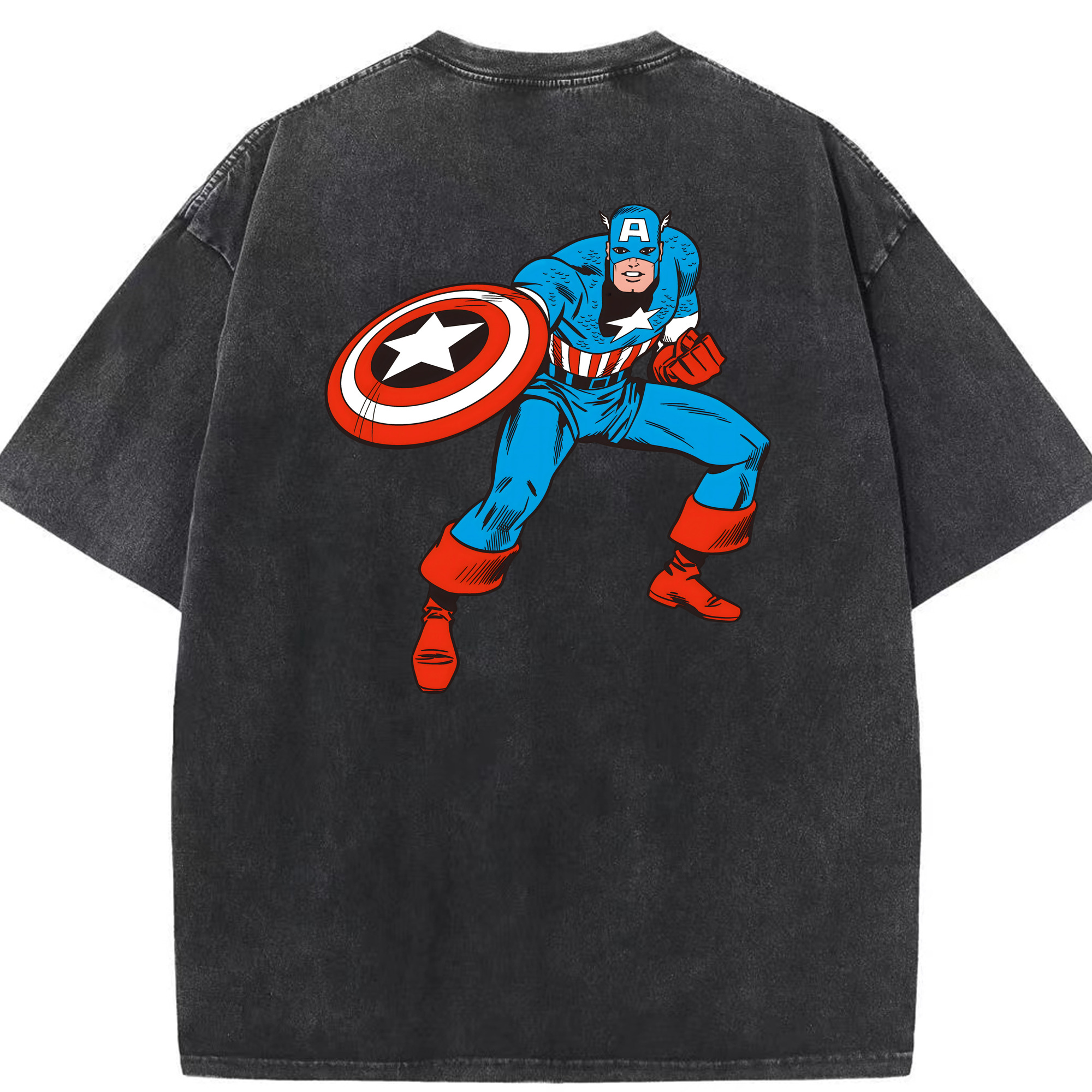 （画像用） アベンジャーズ The Avengers 綿100% ヴィンテージ風 半袖Tシャツ（背面プリント）