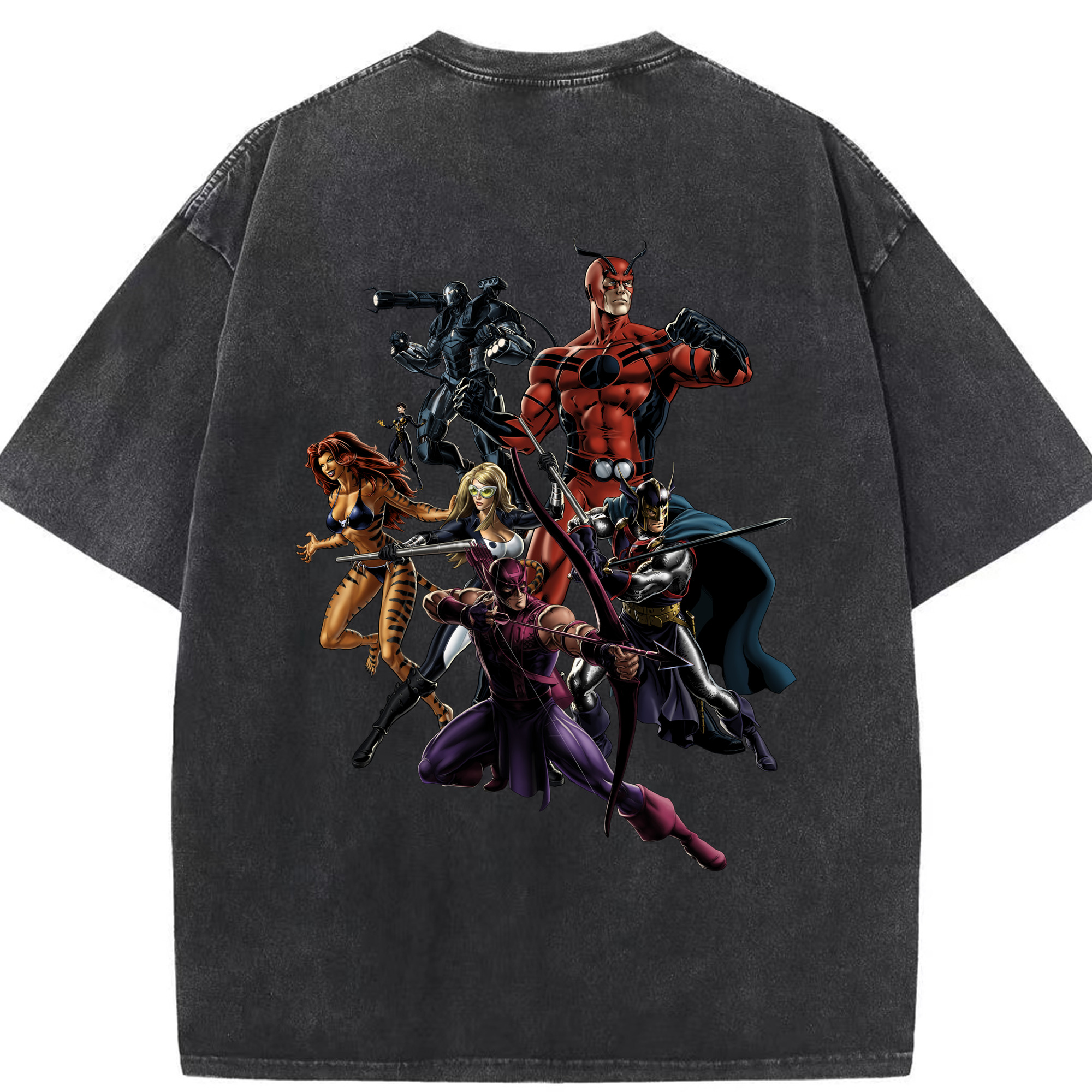 （画像用） アベンジャーズ The Avengers 綿100% ヴィンテージ風 半袖Tシャツ（背面プリント）