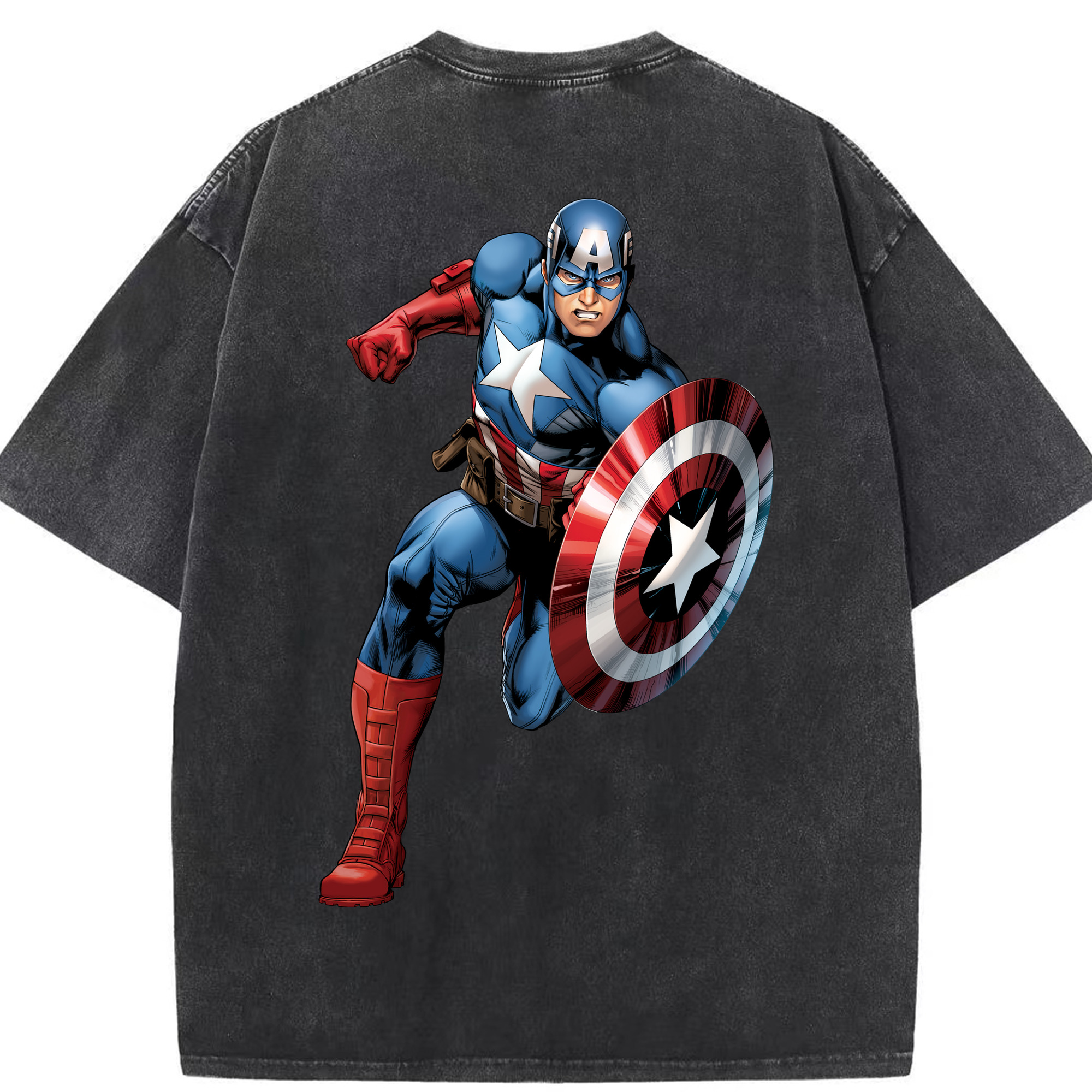 （画像用） アベンジャーズ The Avengers 綿100% ヴィンテージ風 半袖Tシャツ（背面プリント）