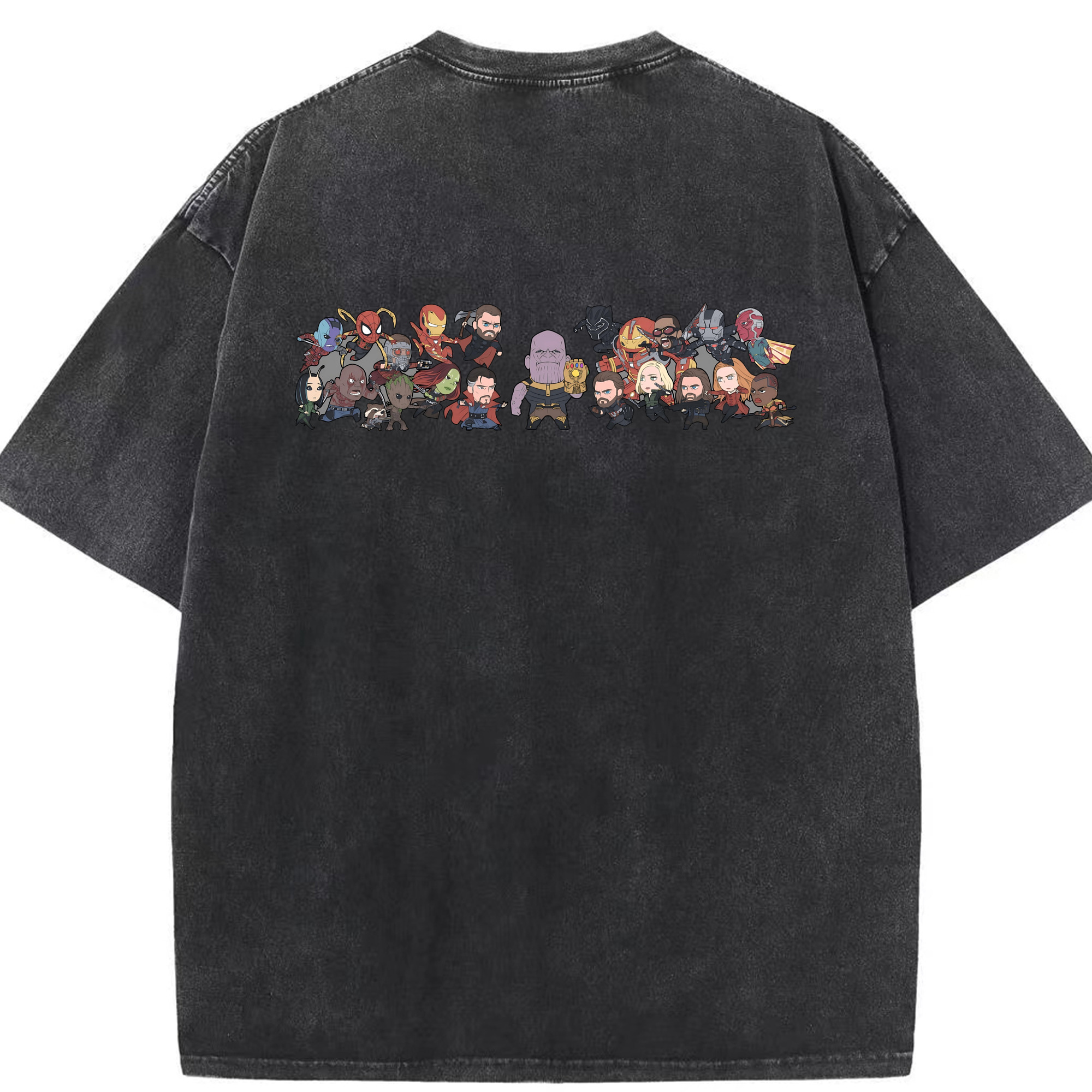 （画像用） アベンジャーズ The Avengers 綿100% ヴィンテージ風 半袖Tシャツ（背面プリント）