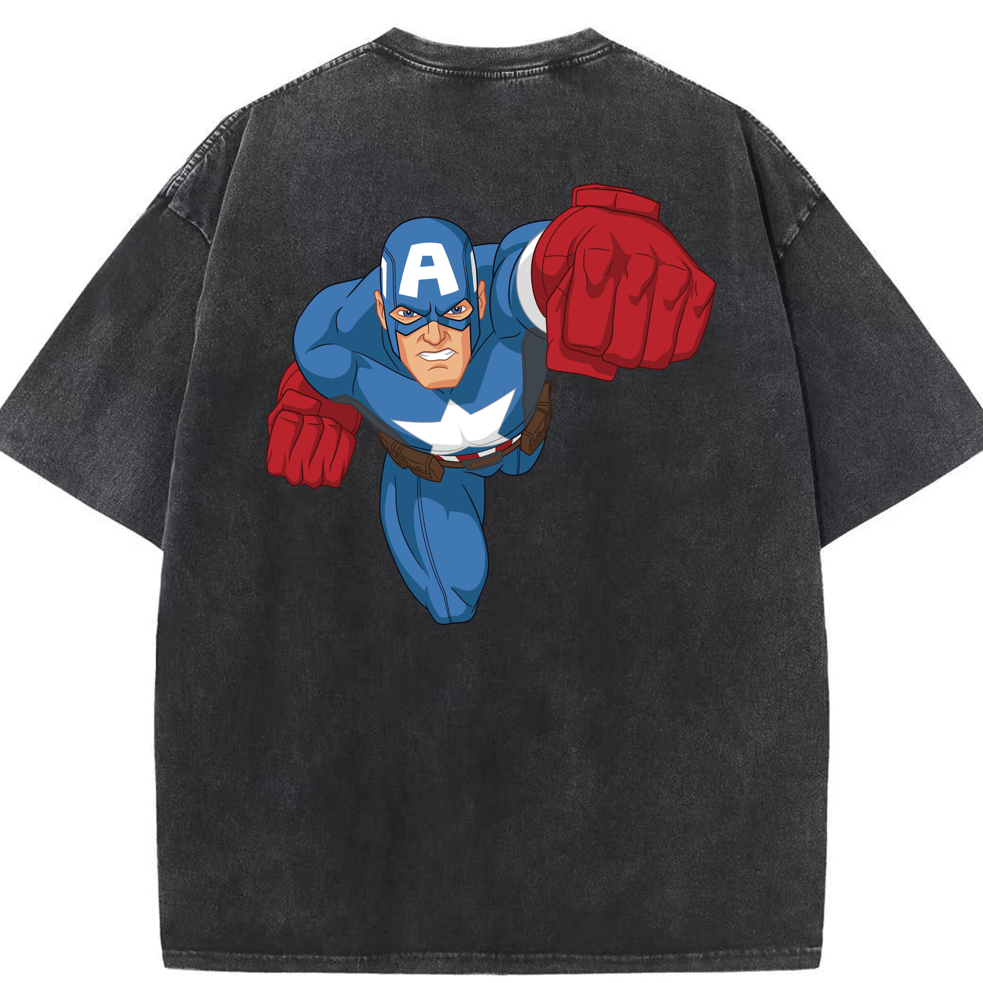 （画像用） アベンジャーズ The Avengers 綿100% ヴィンテージ風 半袖Tシャツ（背面プリント）