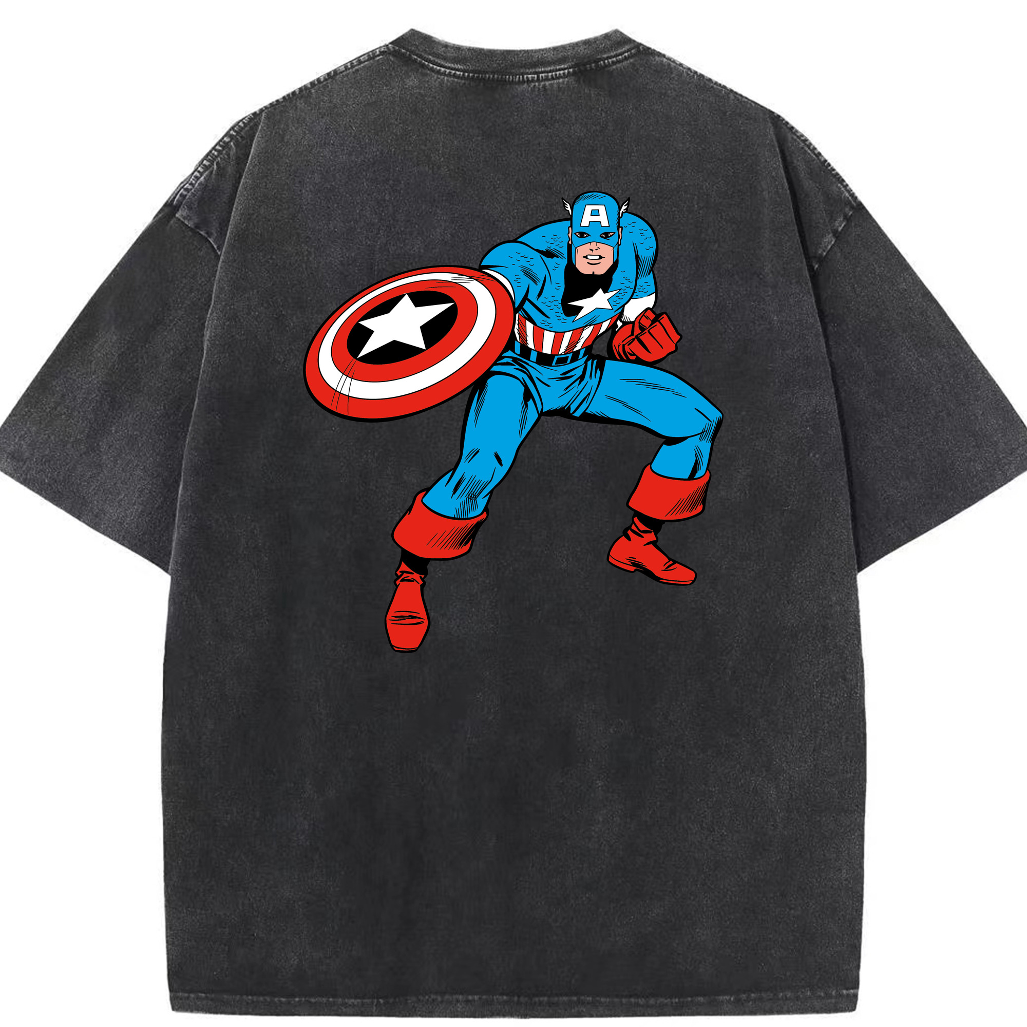 （画像用） アベンジャーズ The Avengers 綿100% ヴィンテージ風 半袖Tシャツ（背面プリント）