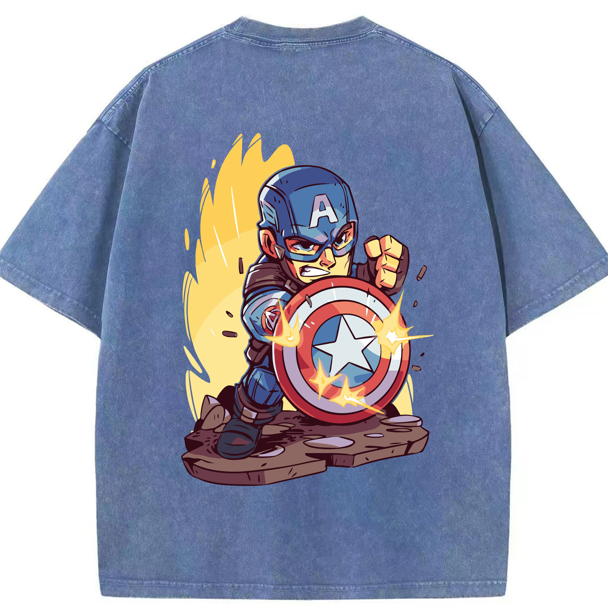 （画像用） アベンジャーズ The Avengers 綿100% ヴィンテージ風 半袖Tシャツ（背面プリント）