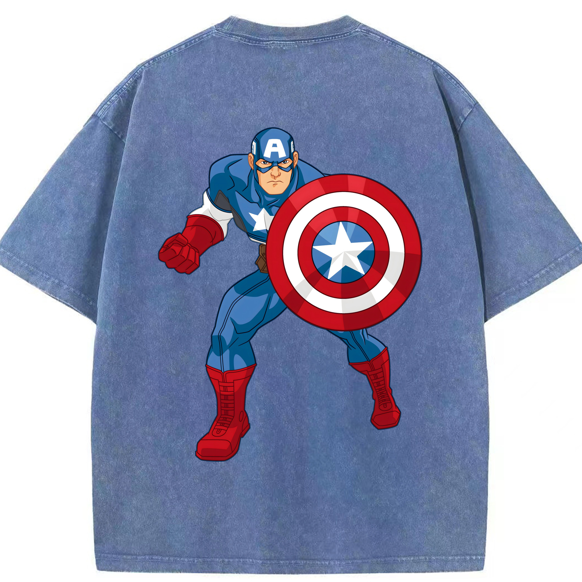 （画像用） アベンジャーズ The Avengers 綿100% ヴィンテージ風 半袖Tシャツ（背面プリント）