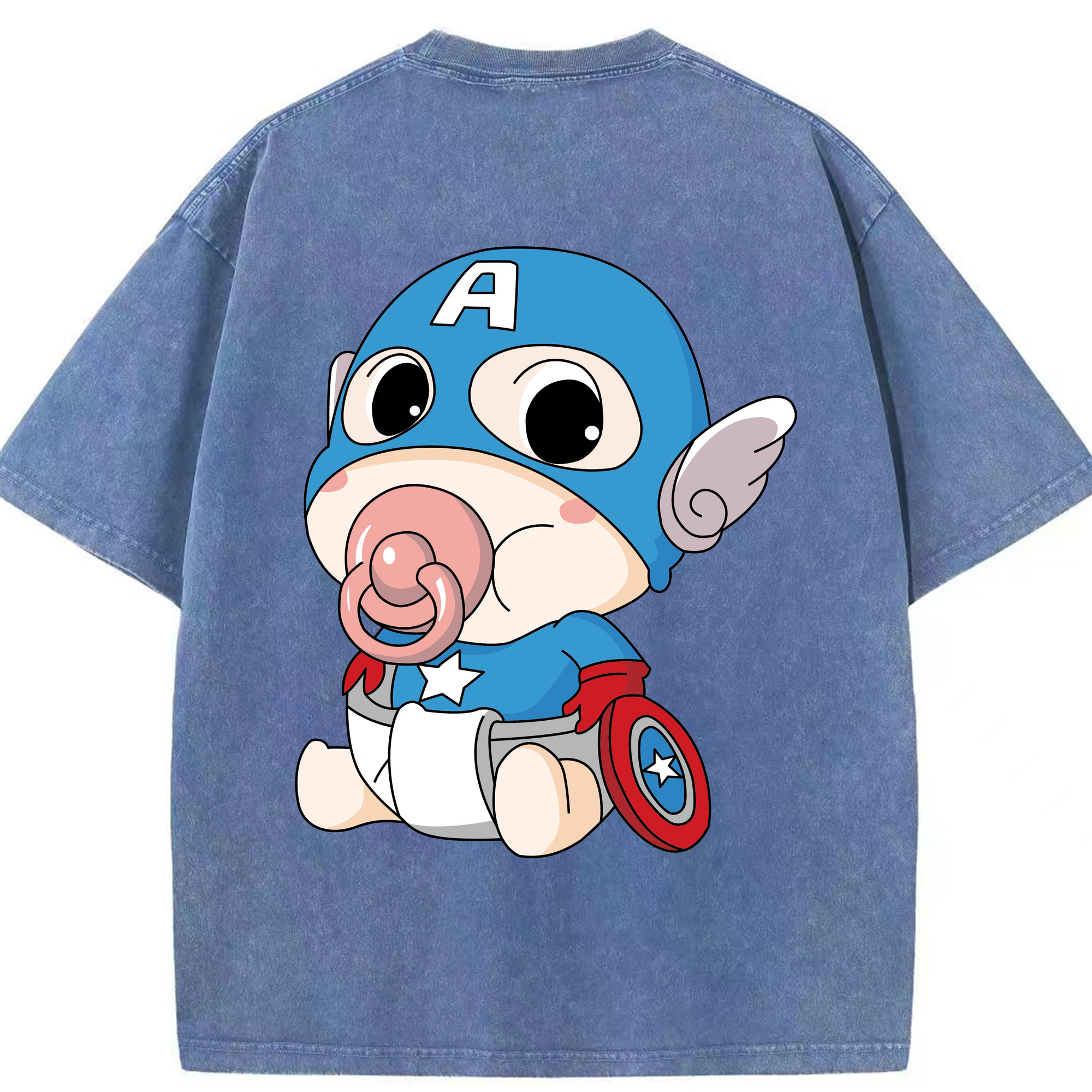 （画像用） アベンジャーズ The Avengers 綿100% ヴィンテージ風 半袖Tシャツ（背面プリント）