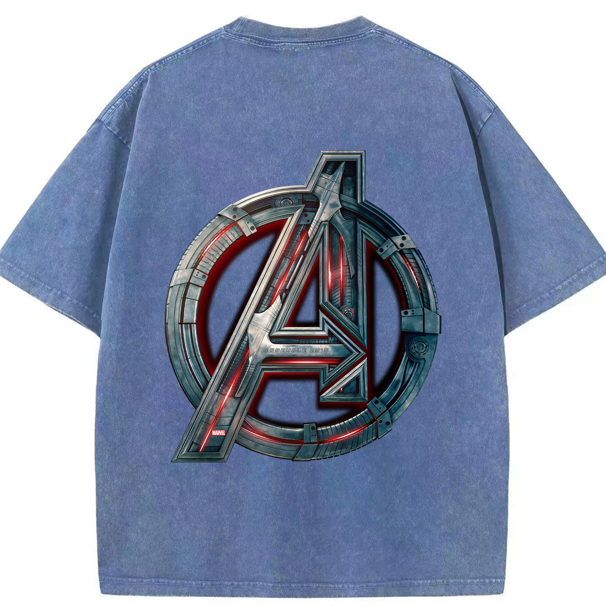 （画像用） アベンジャーズ The Avengers 綿100% ヴィンテージ風 半袖Tシャツ（背面プリント）