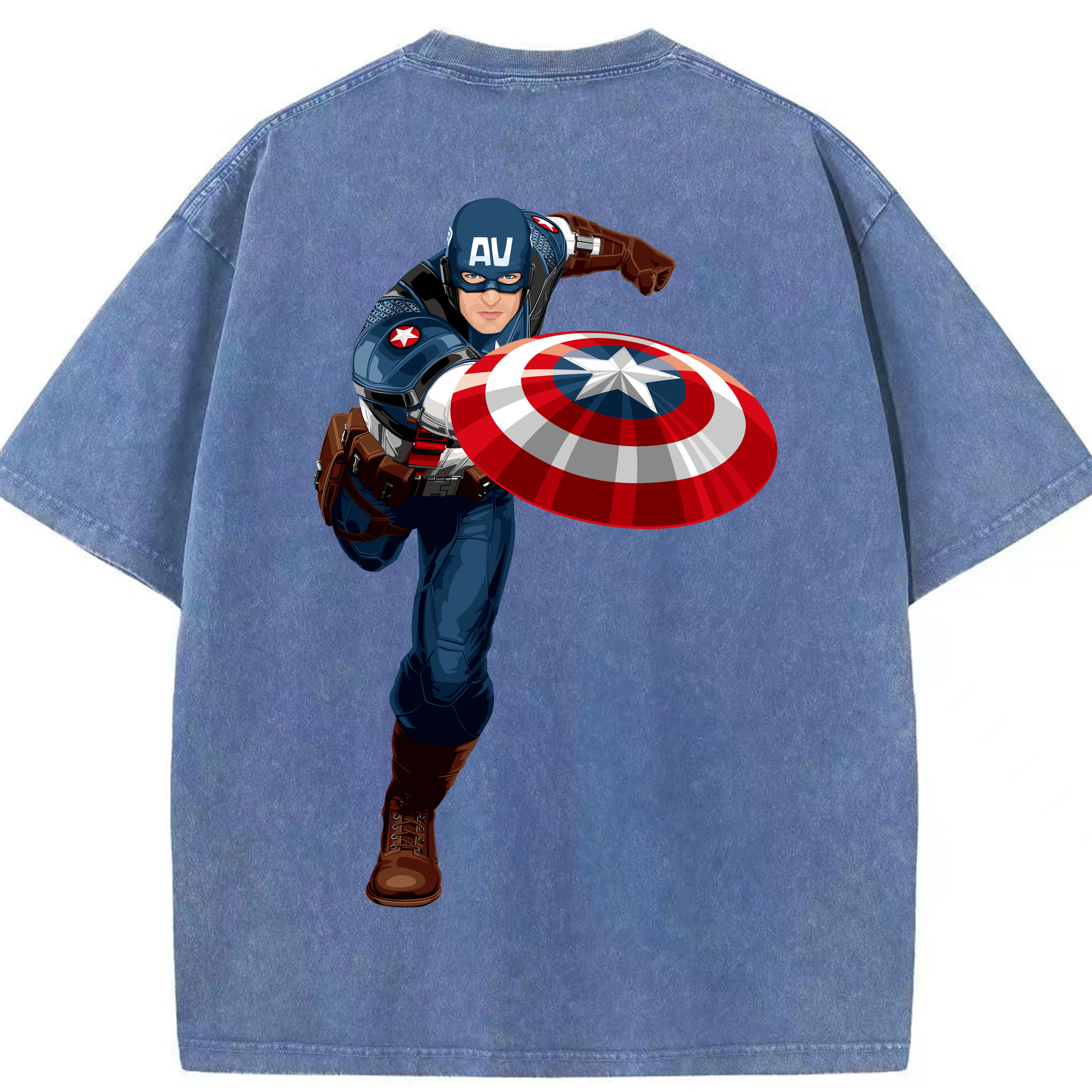 （画像用） アベンジャーズ The Avengers 綿100% ヴィンテージ風 半袖Tシャツ（背面プリント）