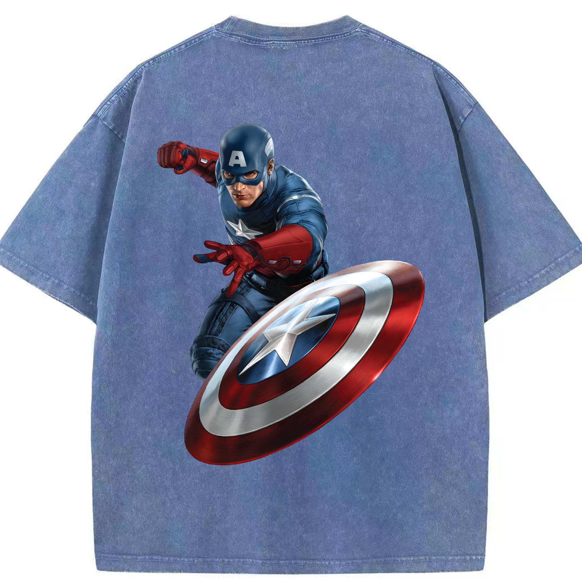 （画像用） アベンジャーズ The Avengers 綿100% ヴィンテージ風 半袖Tシャツ（背面プリント）