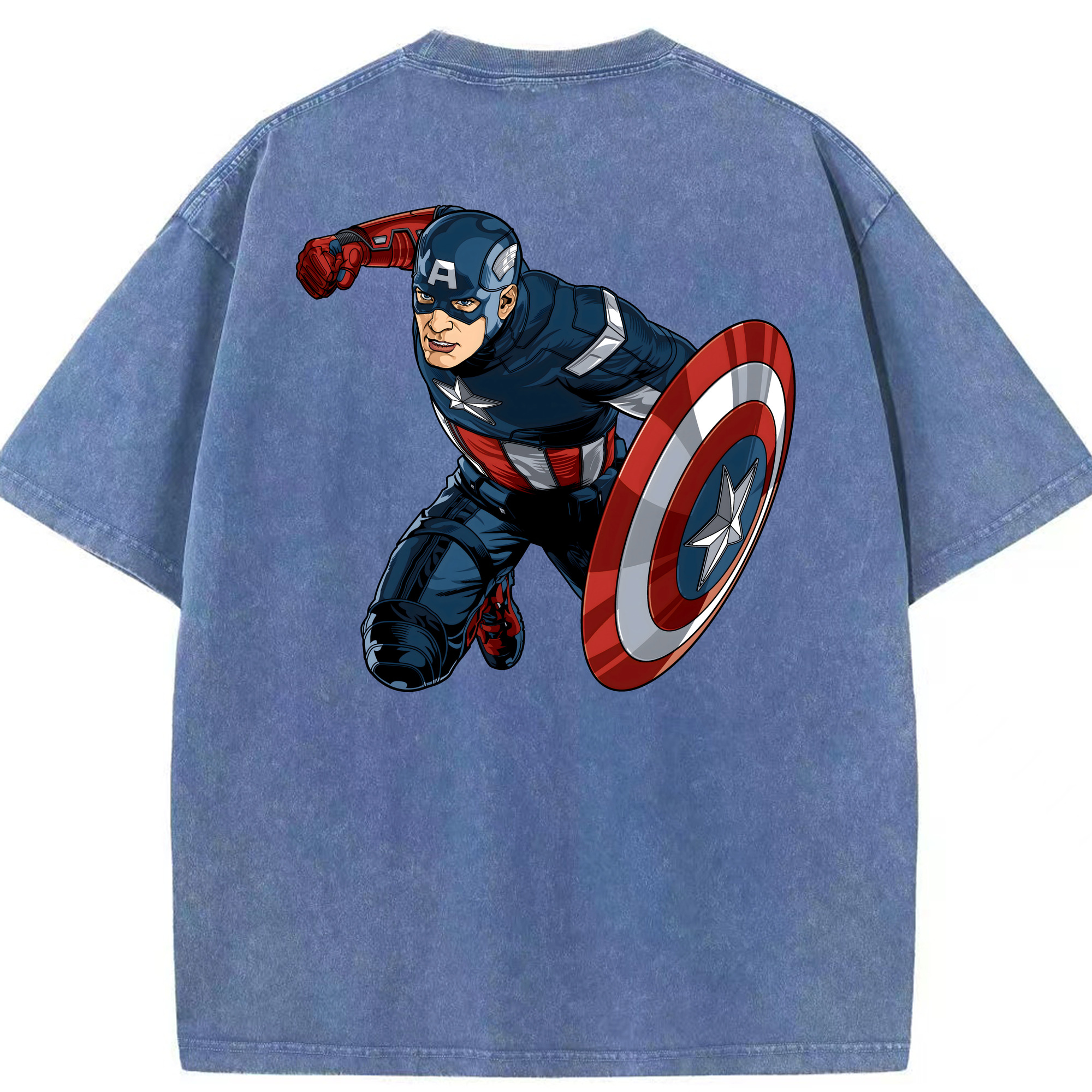 （画像用） アベンジャーズ The Avengers 綿100% ヴィンテージ風 半袖Tシャツ（背面プリント）