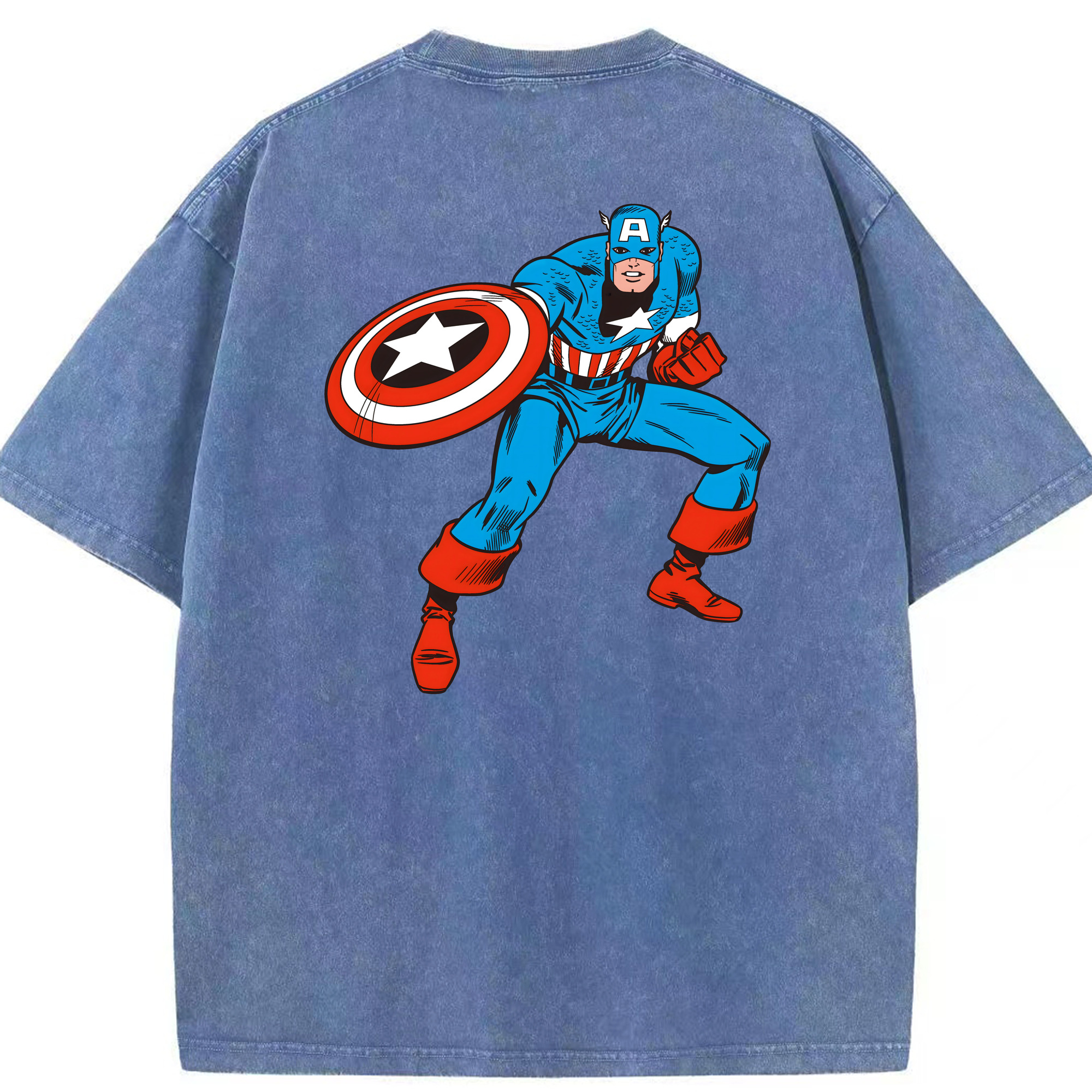 （画像用） アベンジャーズ The Avengers 綿100% ヴィンテージ風 半袖Tシャツ（背面プリント）