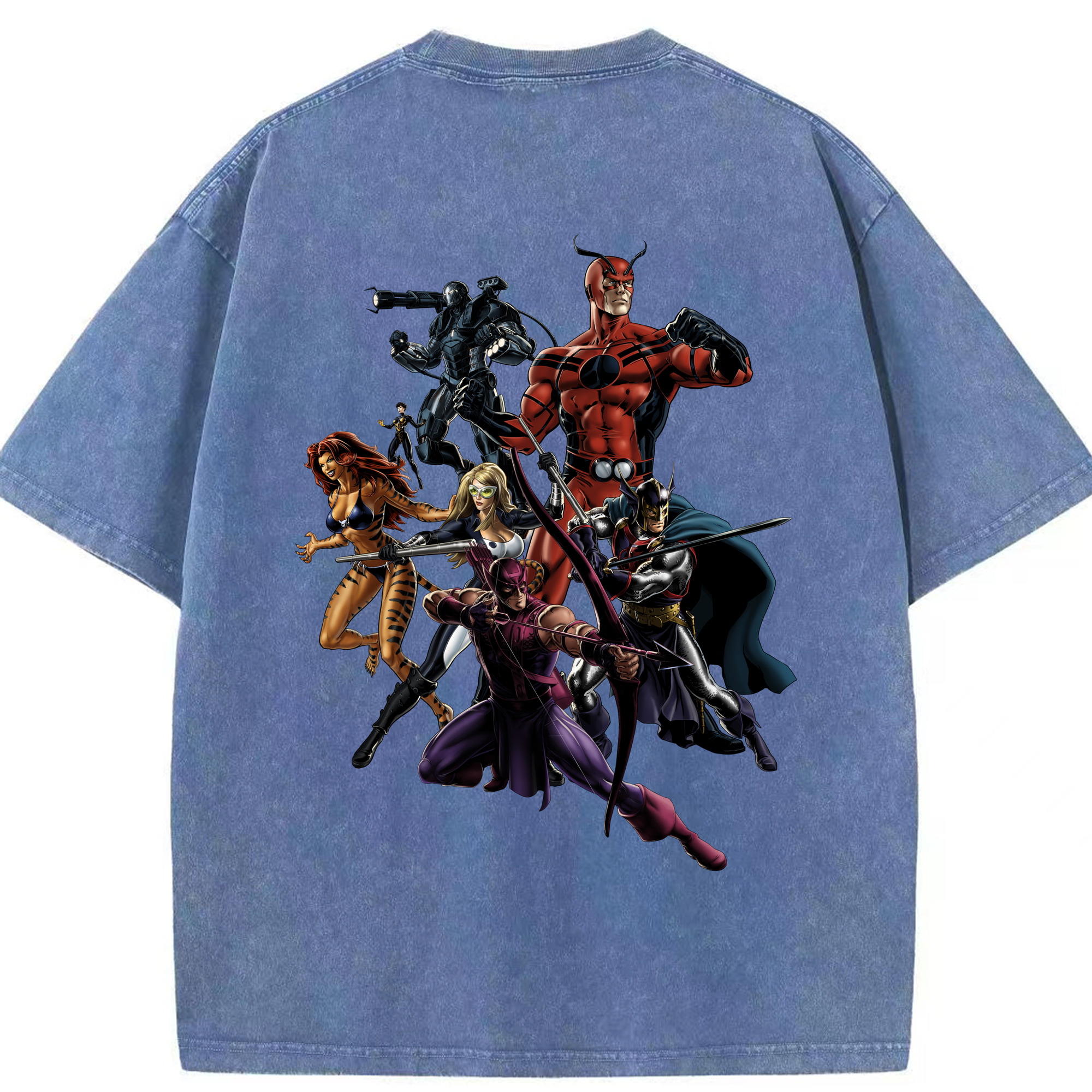 （画像用） アベンジャーズ The Avengers 綿100% ヴィンテージ風 半袖Tシャツ（背面プリント）