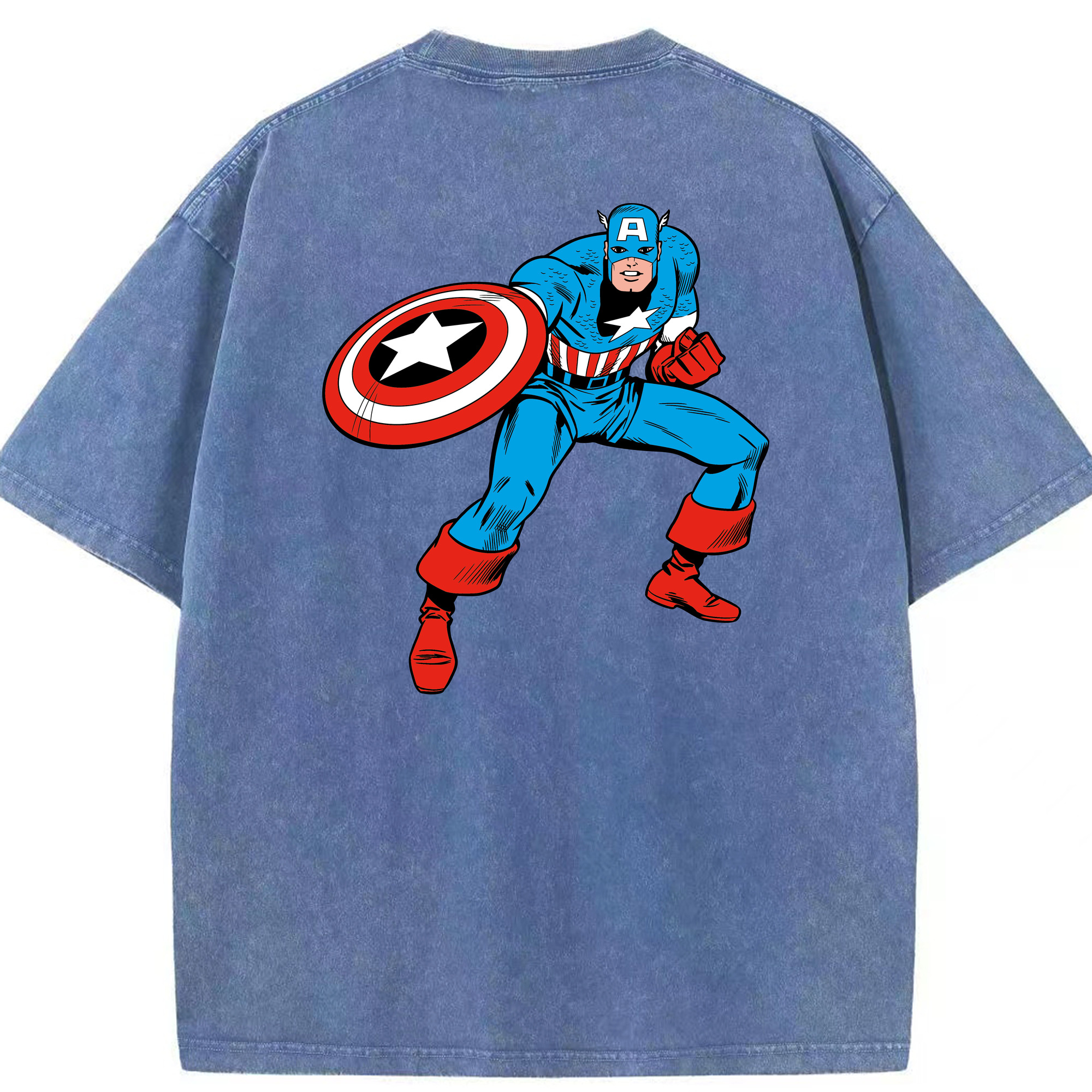 （画像用） アベンジャーズ The Avengers 綿100% ヴィンテージ風 半袖Tシャツ（背面プリント）