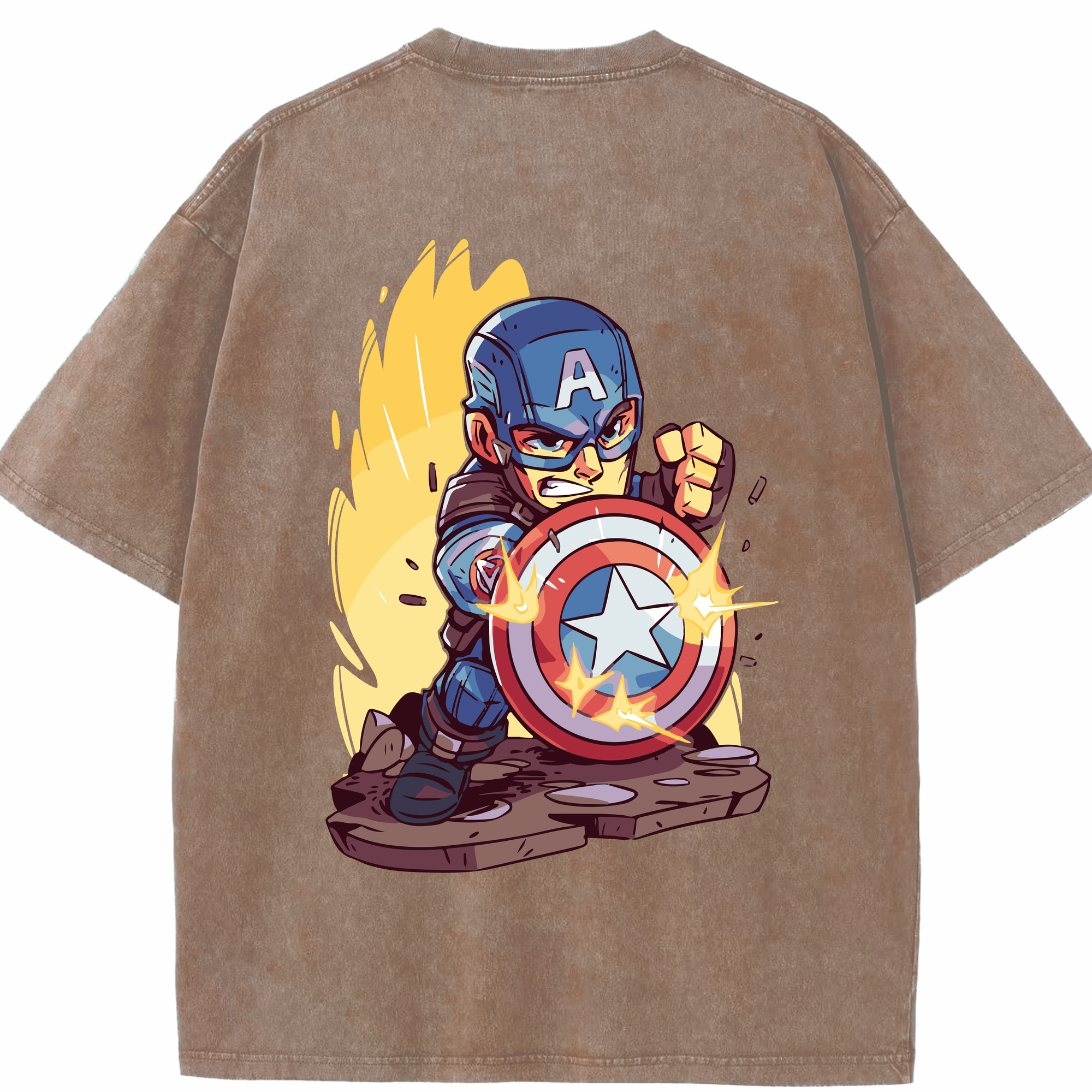 （画像用） アベンジャーズ The Avengers 綿100% ヴィンテージ風 半袖Tシャツ（背面プリント）
