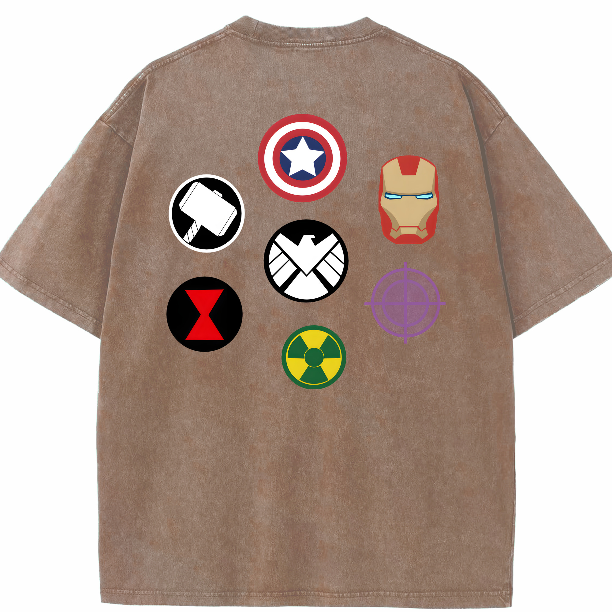 （画像用） アベンジャーズ The Avengers 綿100% ヴィンテージ風 半袖Tシャツ（背面プリント）