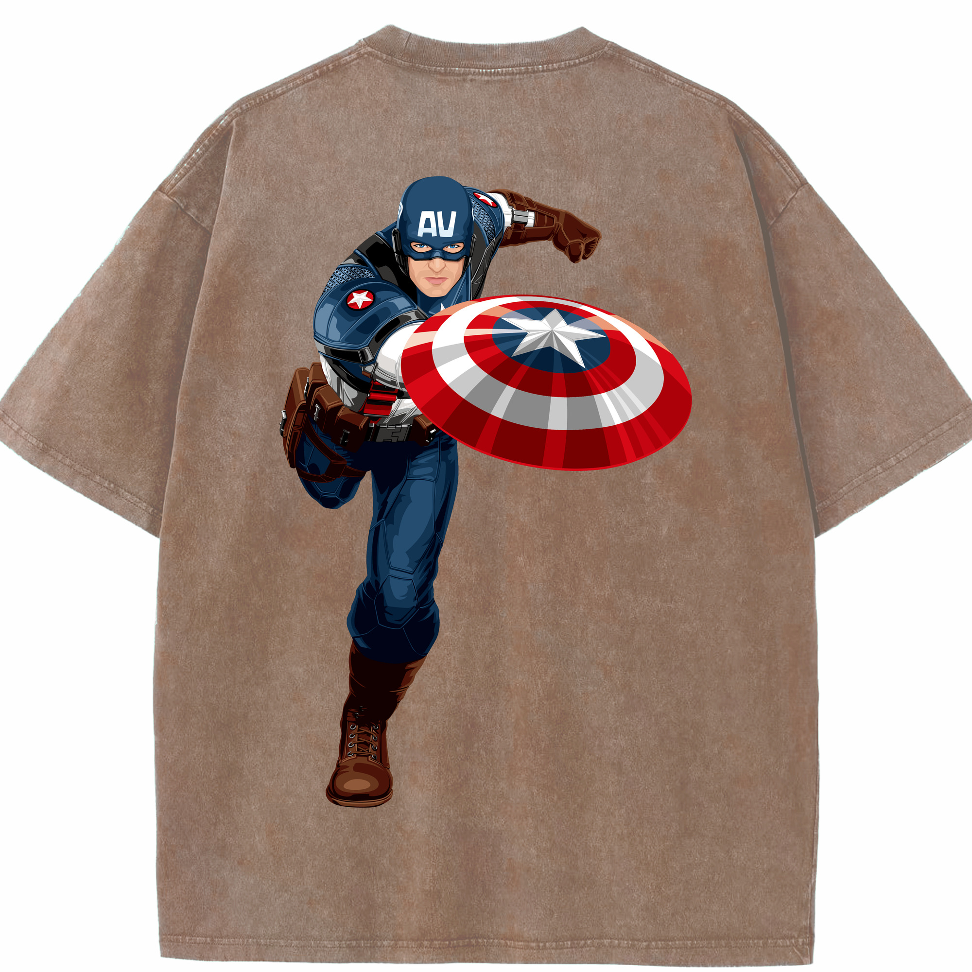 （画像用） アベンジャーズ The Avengers 綿100% ヴィンテージ風 半袖Tシャツ（背面プリント）