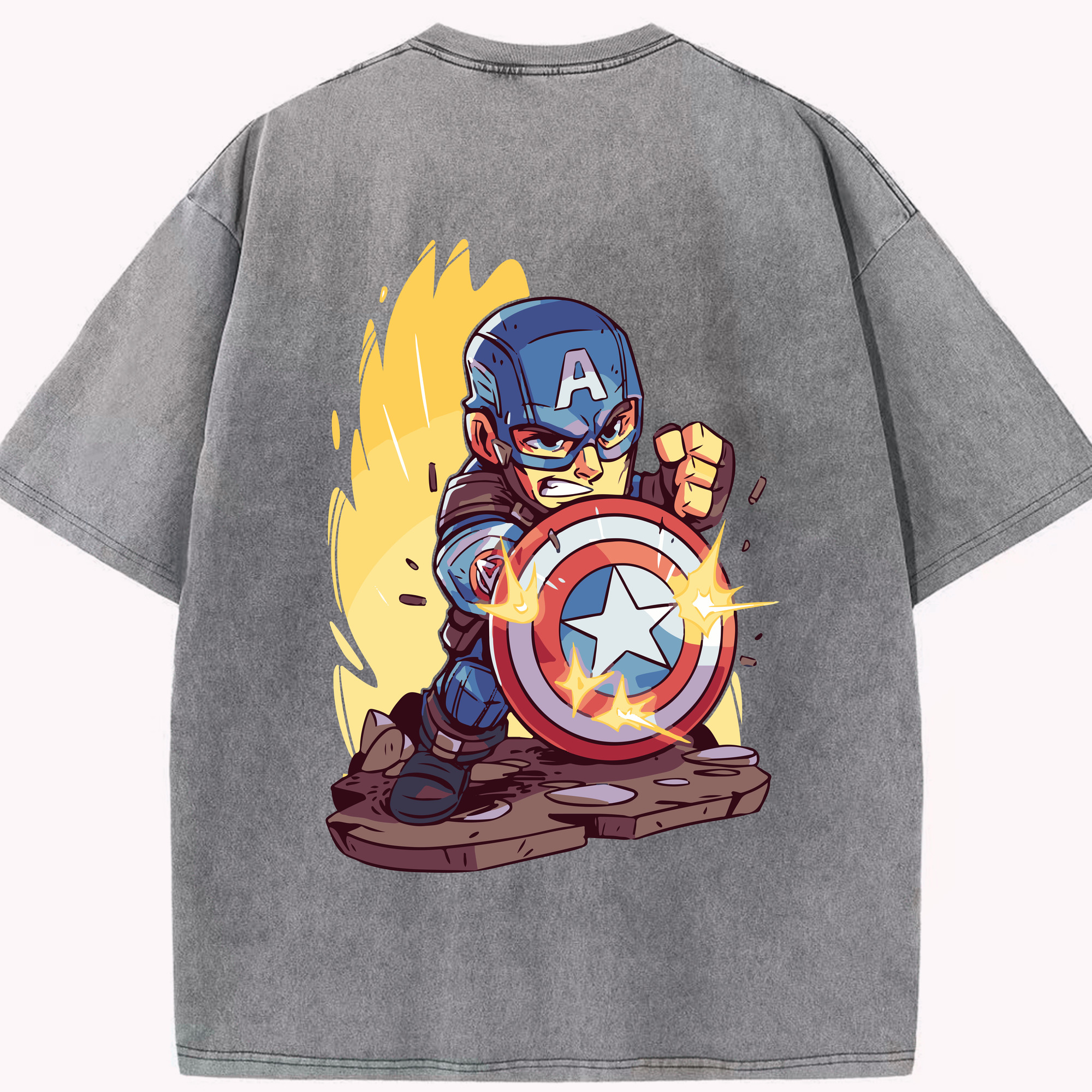 （画像用） アベンジャーズ The Avengers 綿100% ヴィンテージ風 半袖Tシャツ（背面プリント）