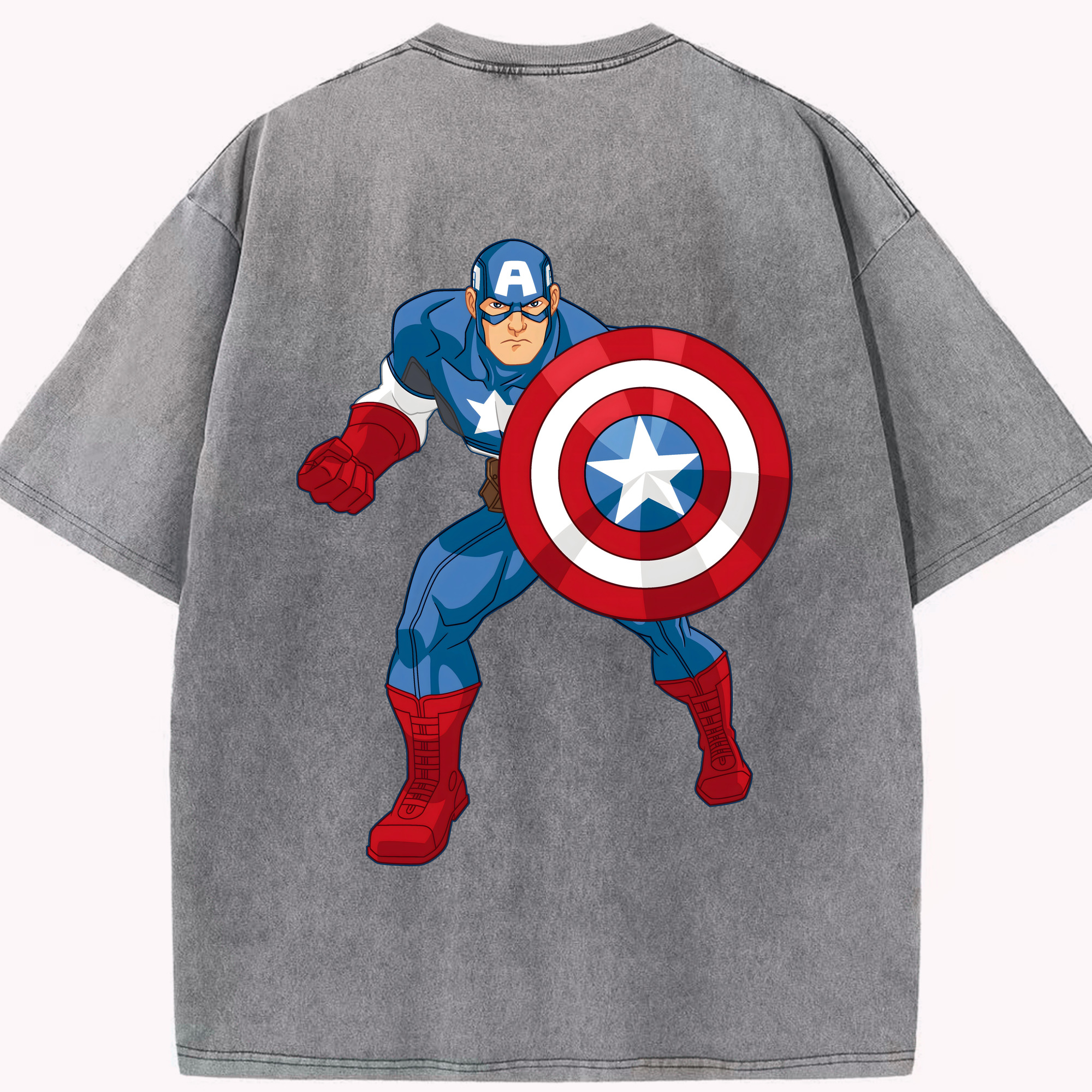 （画像用） アベンジャーズ The Avengers 綿100% ヴィンテージ風 半袖Tシャツ（背面プリント）