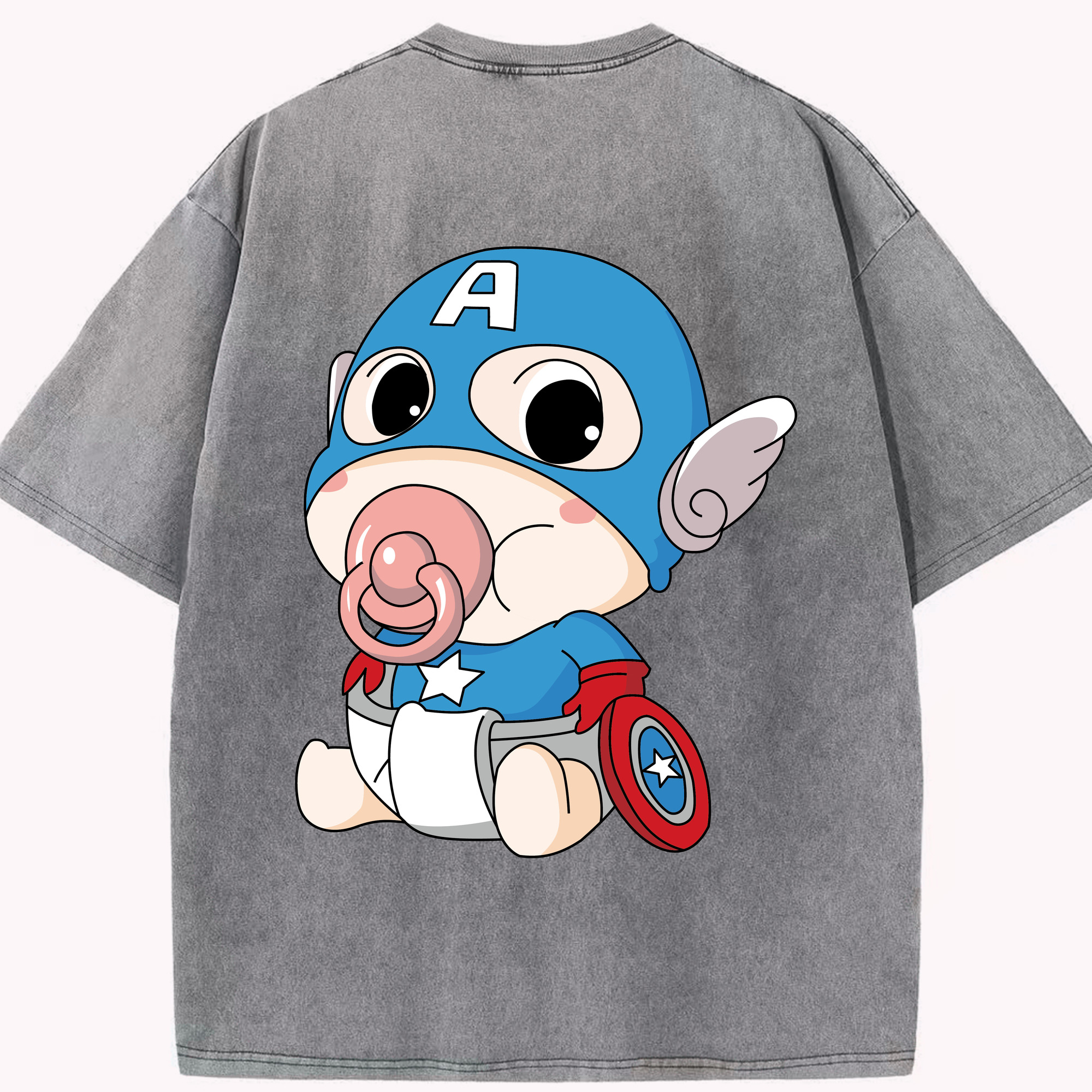 （画像用） アベンジャーズ The Avengers 綿100% ヴィンテージ風 半袖Tシャツ（背面プリント）