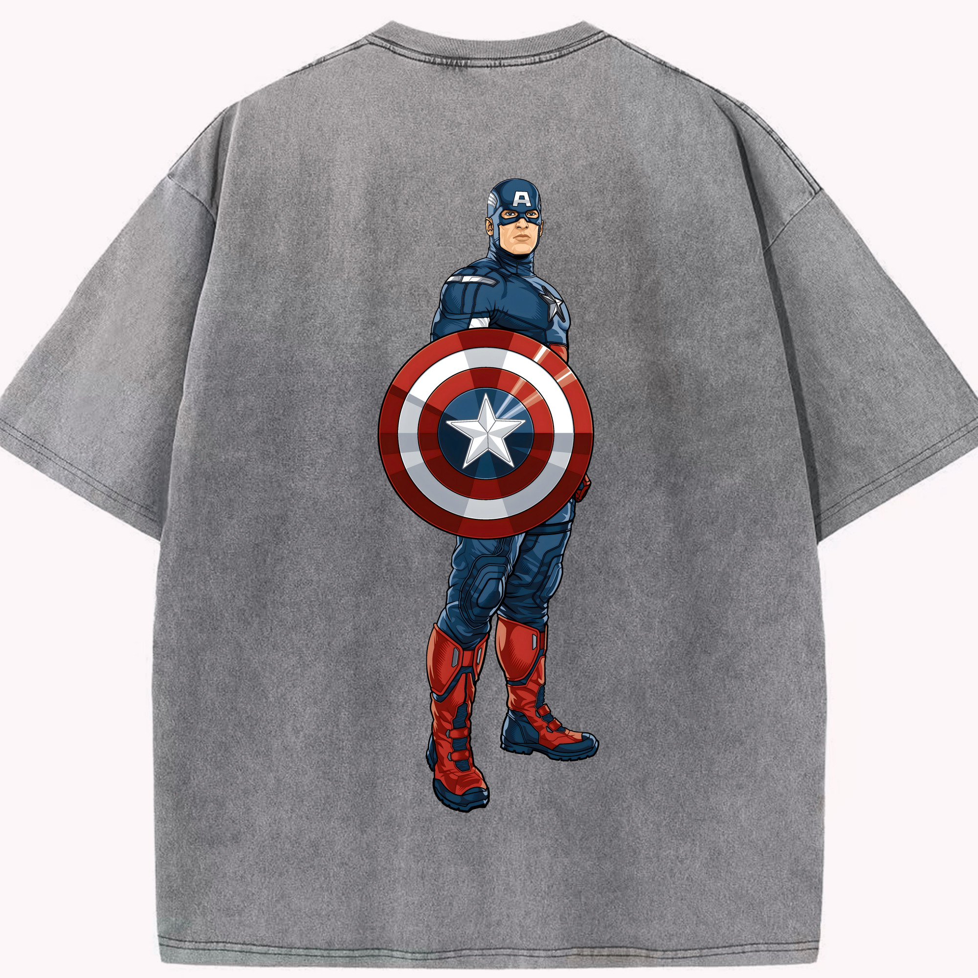（画像用） アベンジャーズ The Avengers 綿100% ヴィンテージ風 半袖Tシャツ（背面プリント）