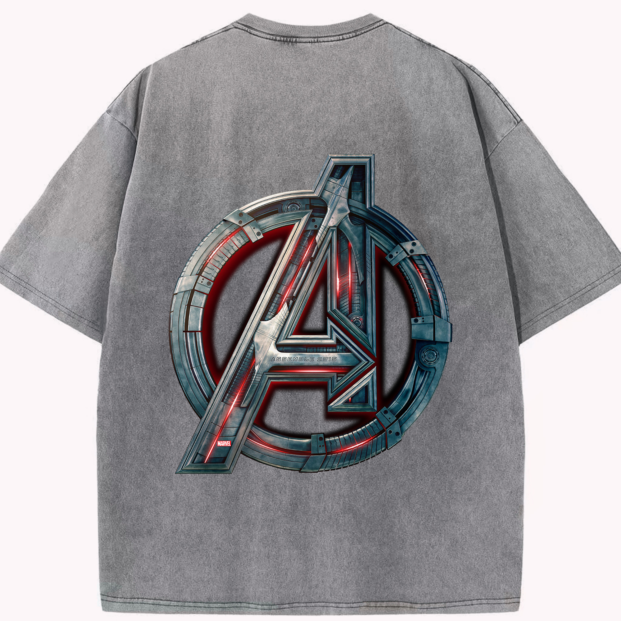 （画像用） アベンジャーズ The Avengers 綿100% ヴィンテージ風 半袖Tシャツ（背面プリント）