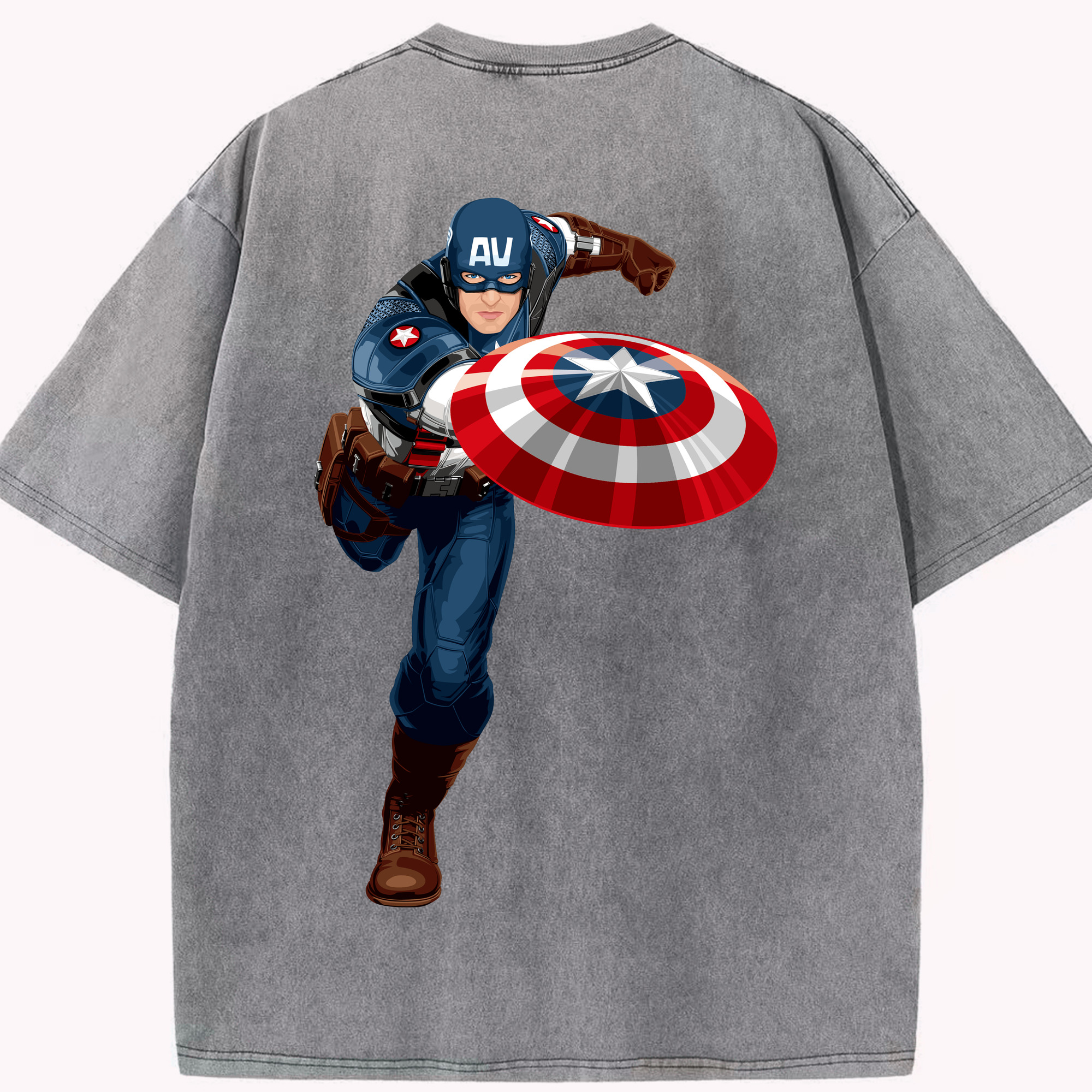 （画像用） アベンジャーズ The Avengers 綿100% ヴィンテージ風 半袖Tシャツ（背面プリント）