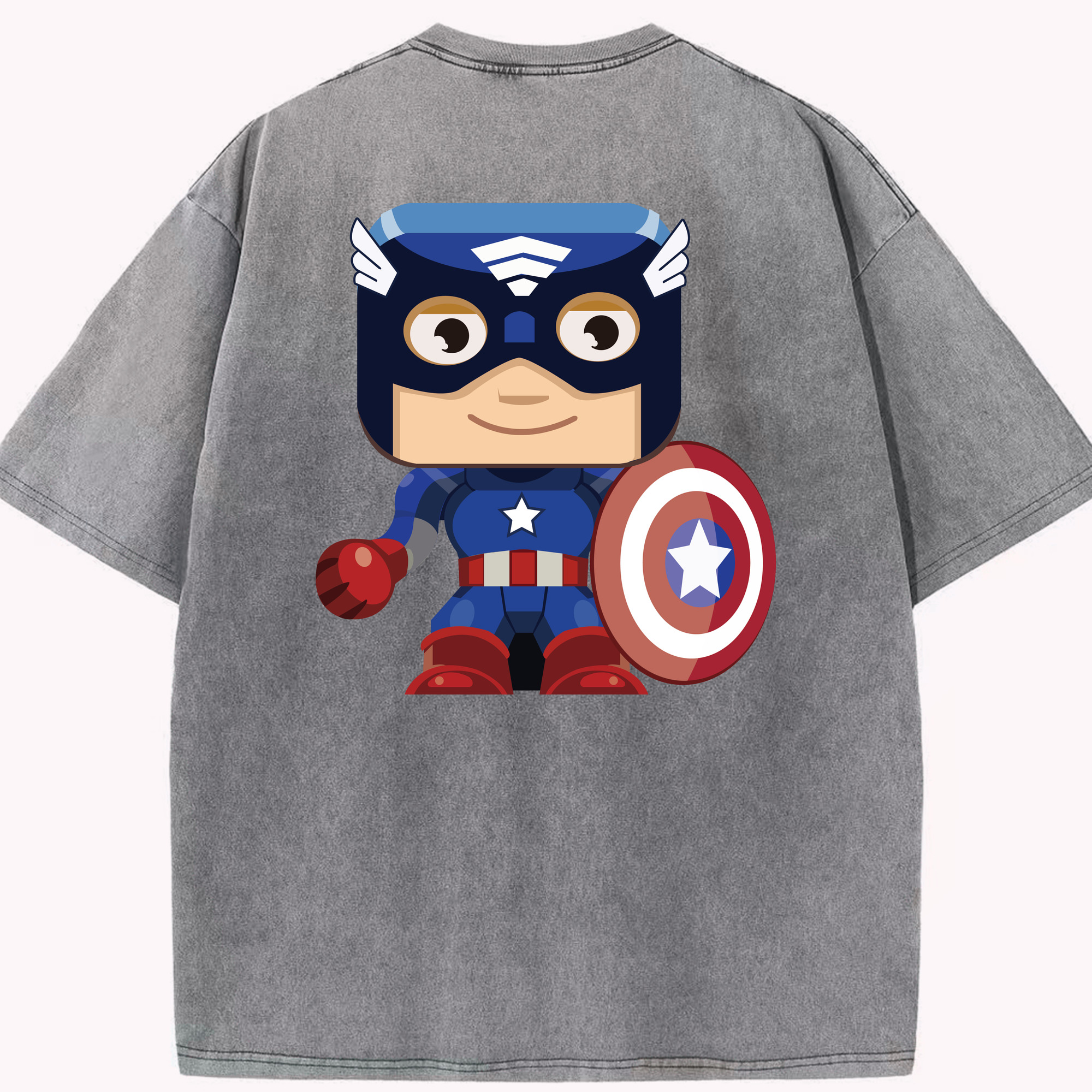 （画像用） アベンジャーズ The Avengers 綿100% ヴィンテージ風 半袖Tシャツ（背面プリント）