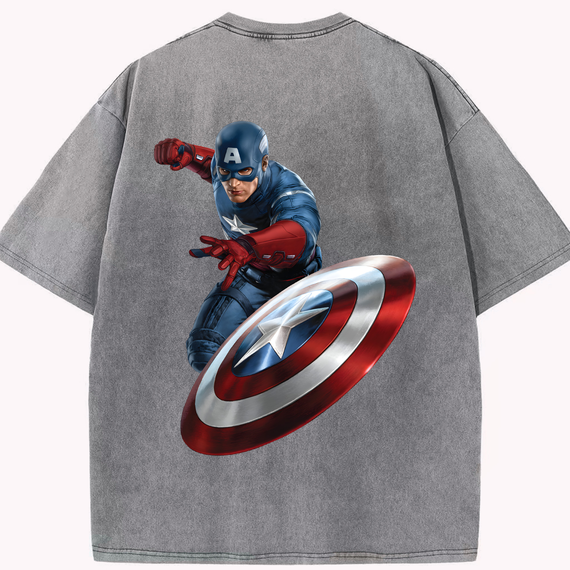 （画像用） アベンジャーズ The Avengers 綿100% ヴィンテージ風 半袖Tシャツ（背面プリント）