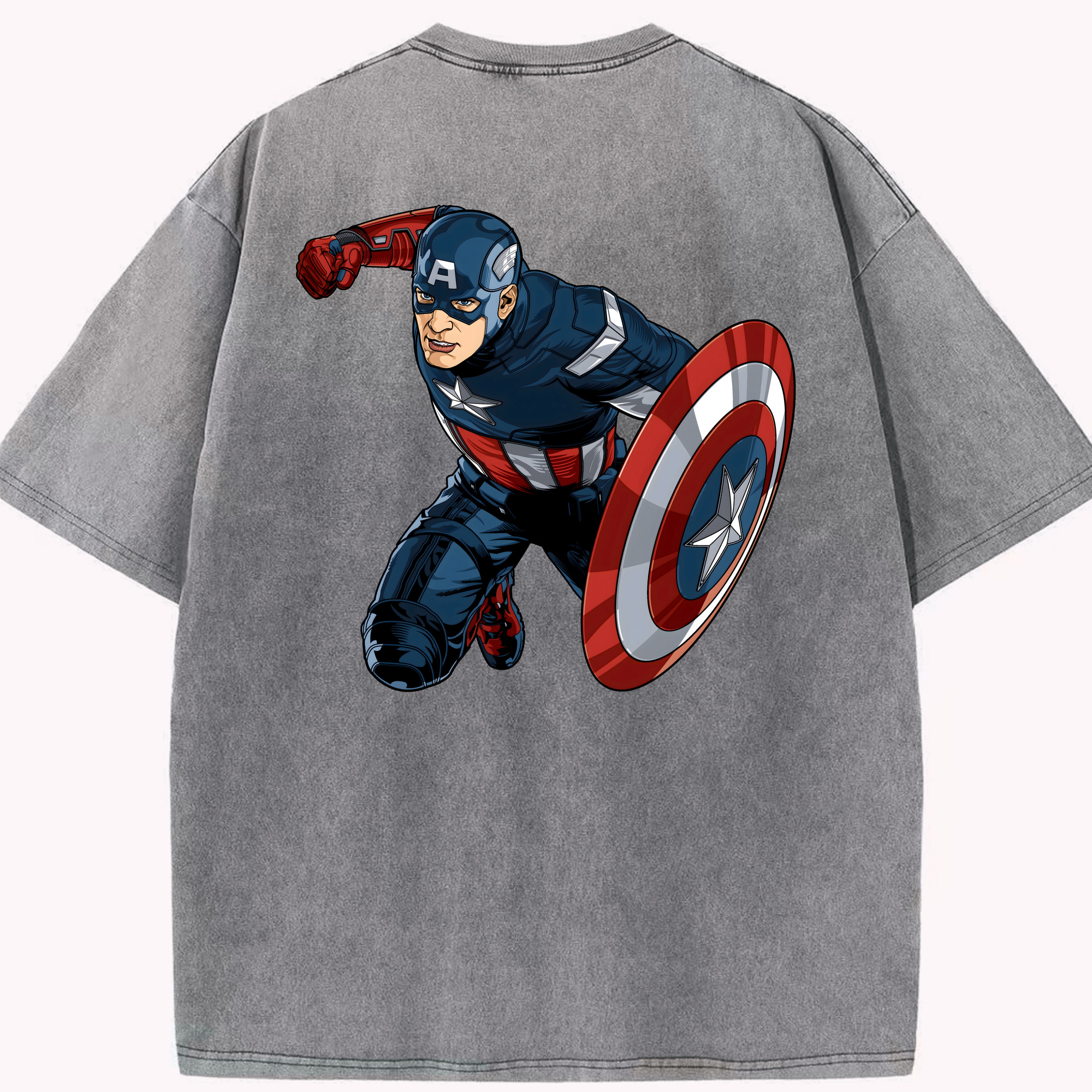 （画像用） アベンジャーズ The Avengers 綿100% ヴィンテージ風 半袖Tシャツ（背面プリント）