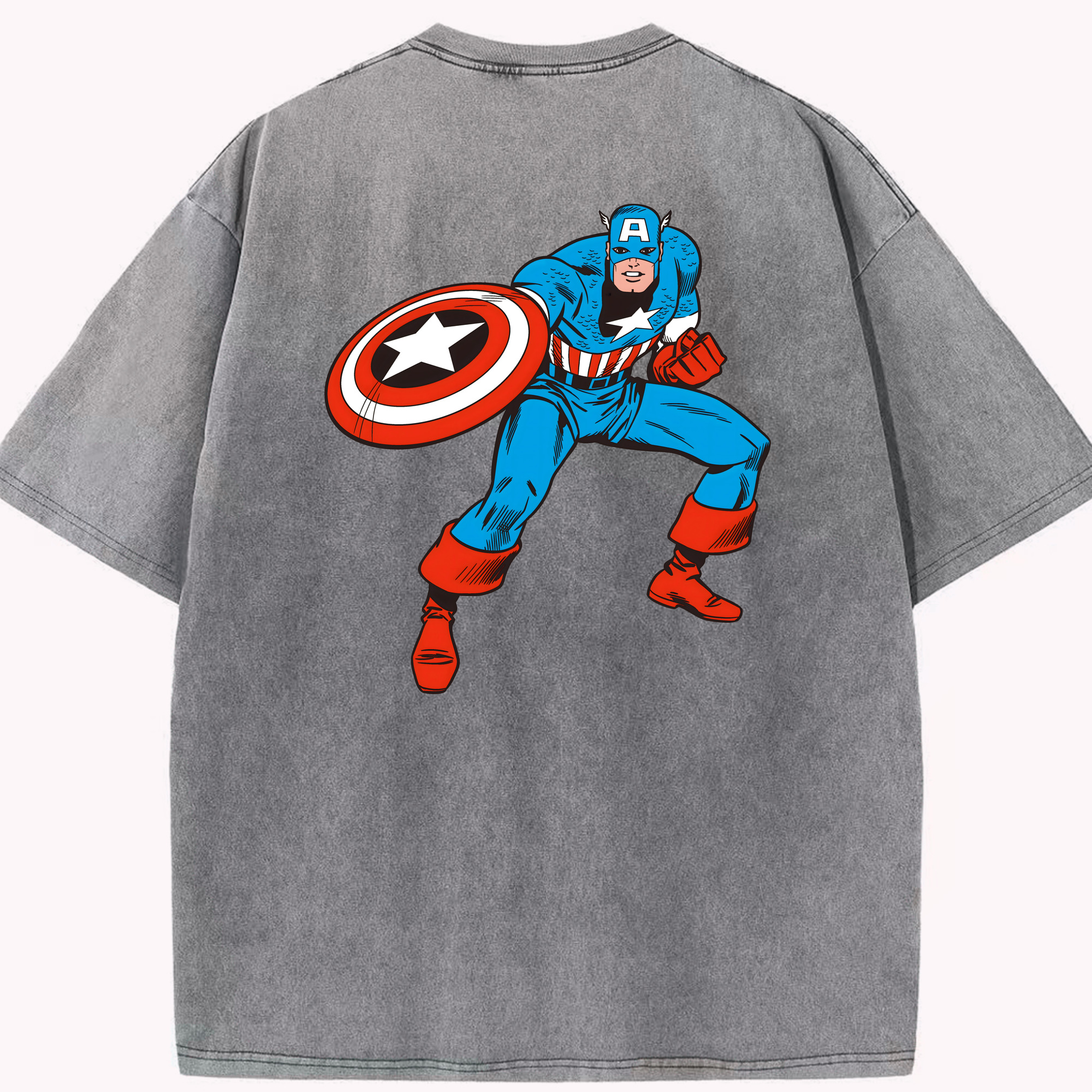（画像用） アベンジャーズ The Avengers 綿100% ヴィンテージ風 半袖Tシャツ（背面プリント）